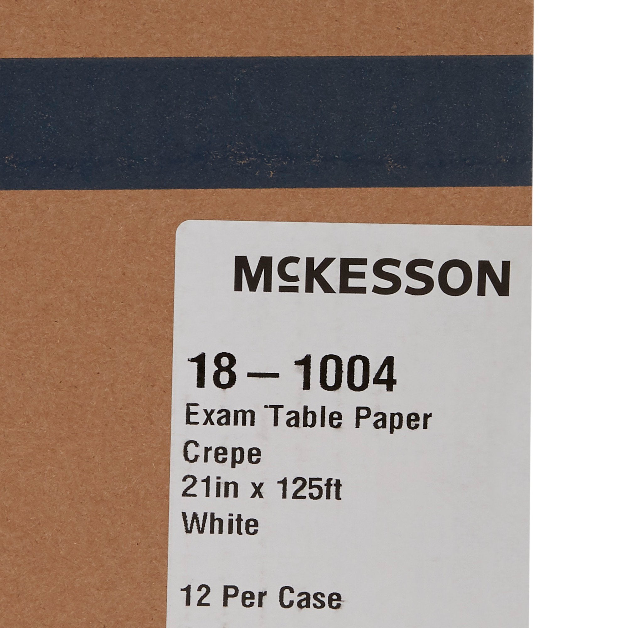 McKesson Crepe Table Paper Rolls, 21" x 125', White, Bulk Pack of 12