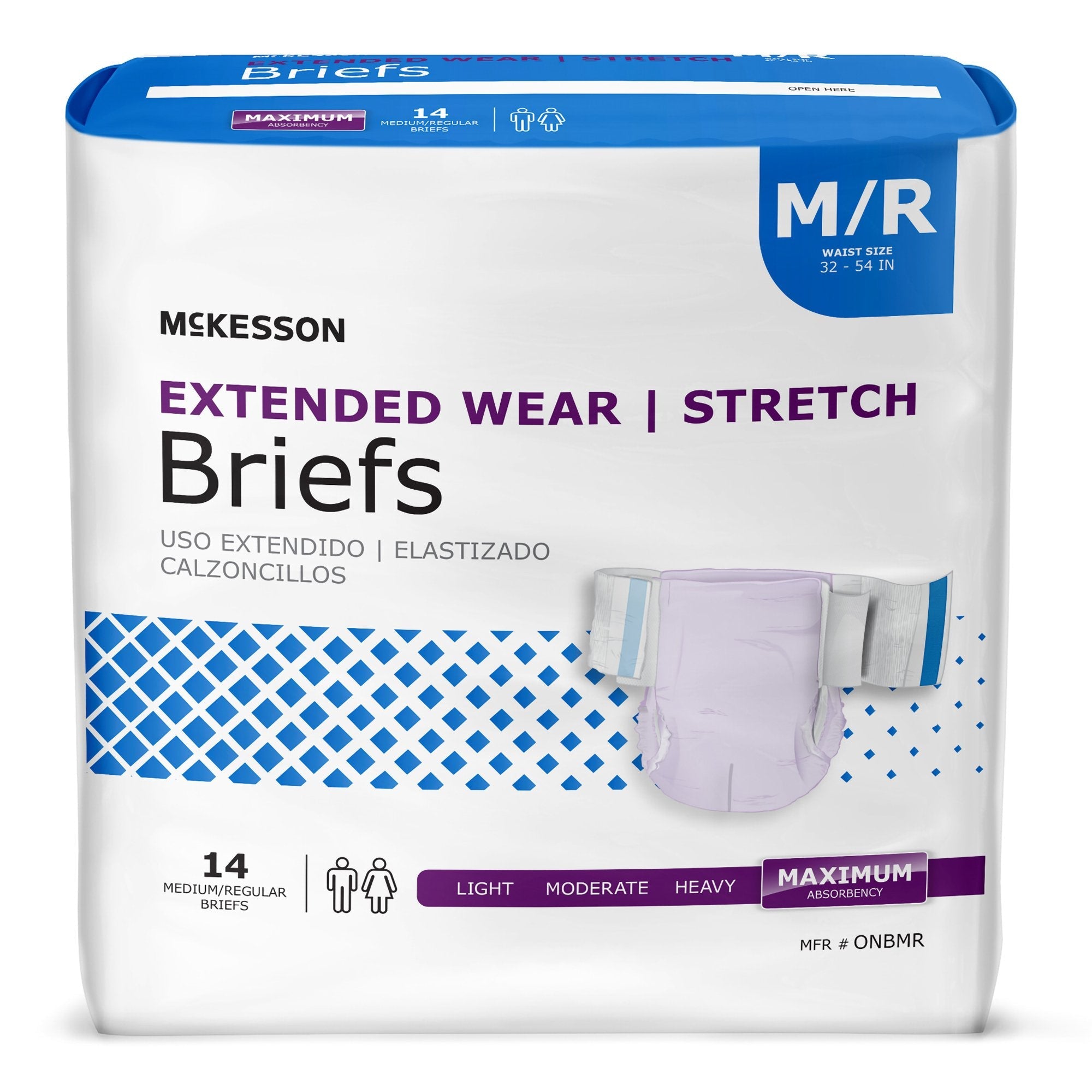 McKesson Extended Wear Maximum Absorbency Incontinence Brief, Medium (14 Units)