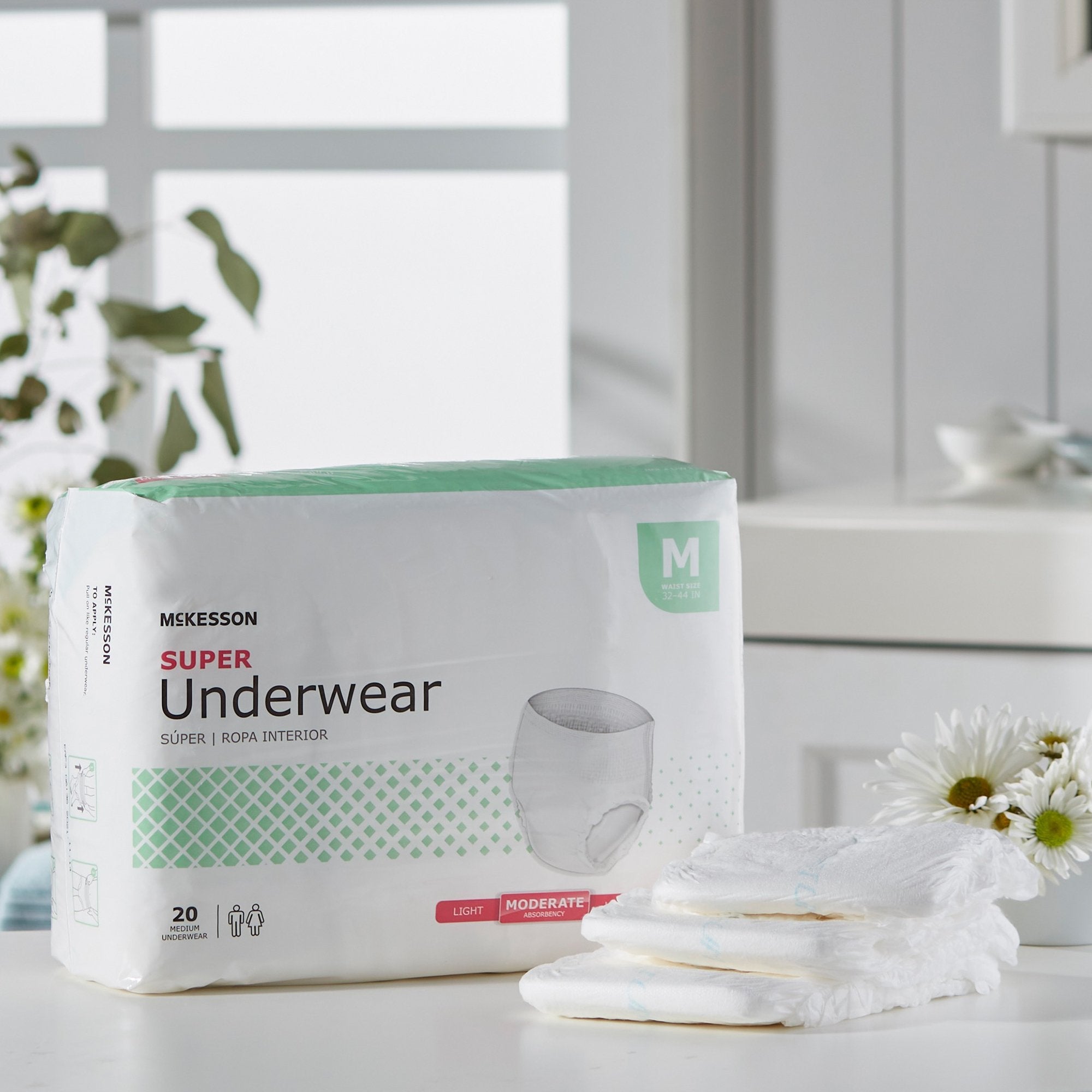 McKesson Medium Super Absorbent Adult Underwear, 20-Pack Comfort Fit