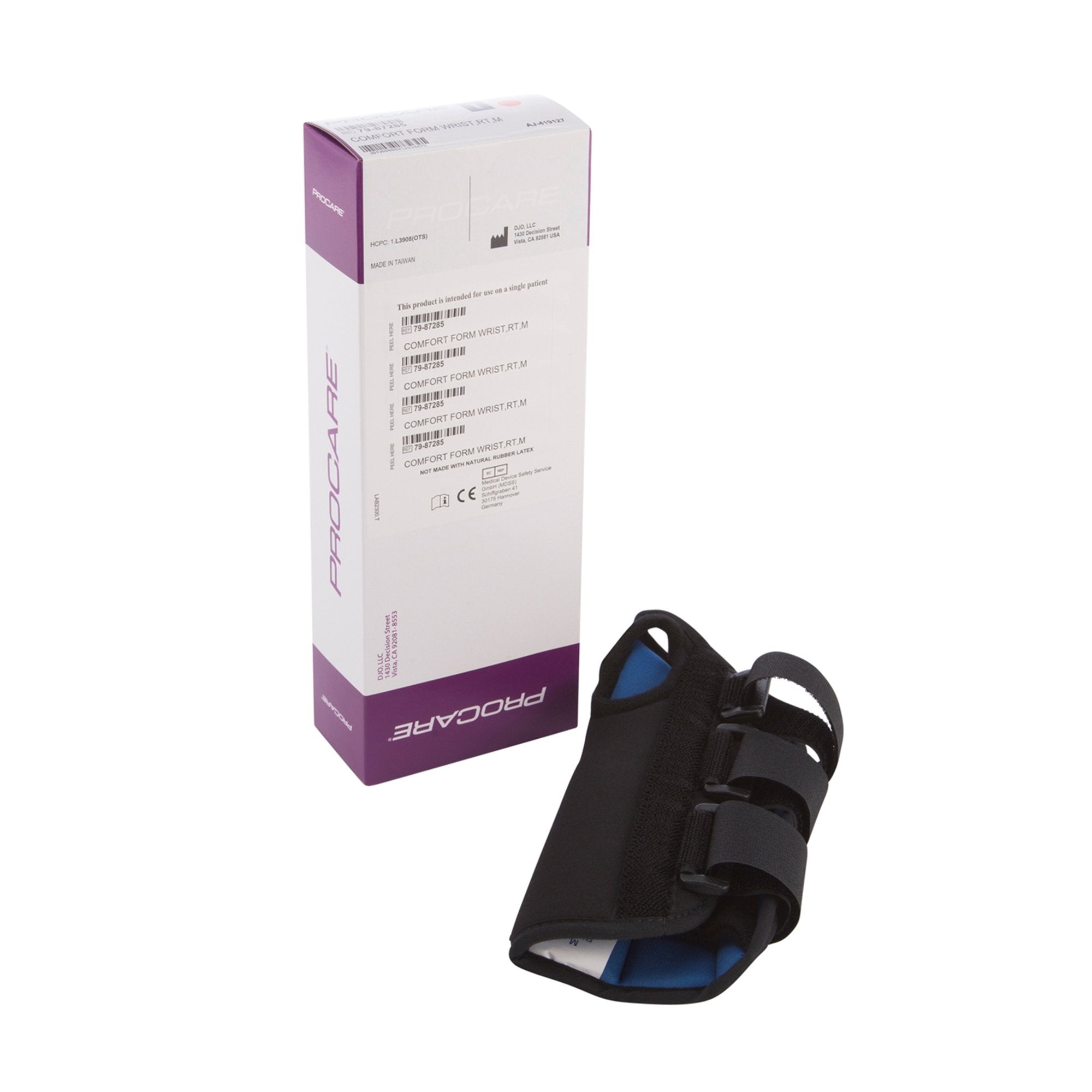 Wrist Splint ProCare ComfortForm Palmar Stay, Aluminum/Foam/Lycra, Black (1 Unit)