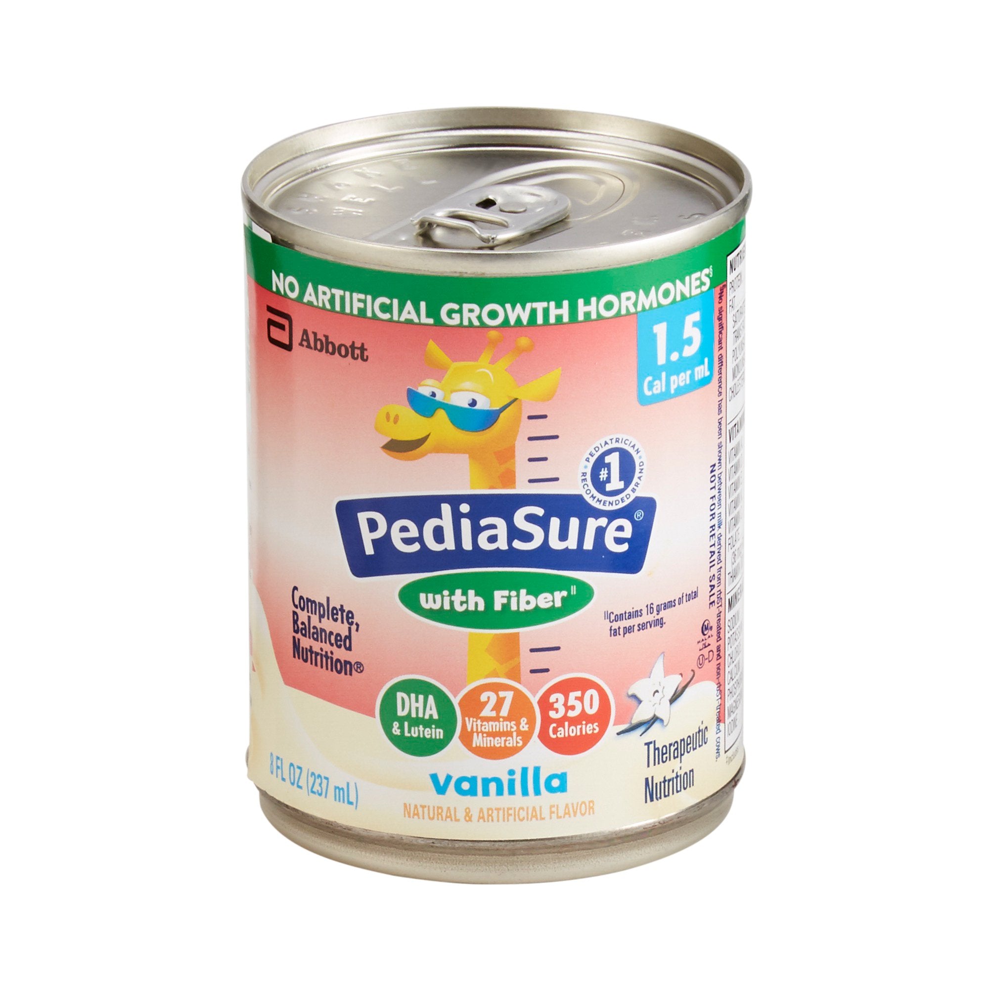 PediaSure 1.5 Cal with Fiber Vanilla Pediatric Supplement, 8oz Can - 24 Pack