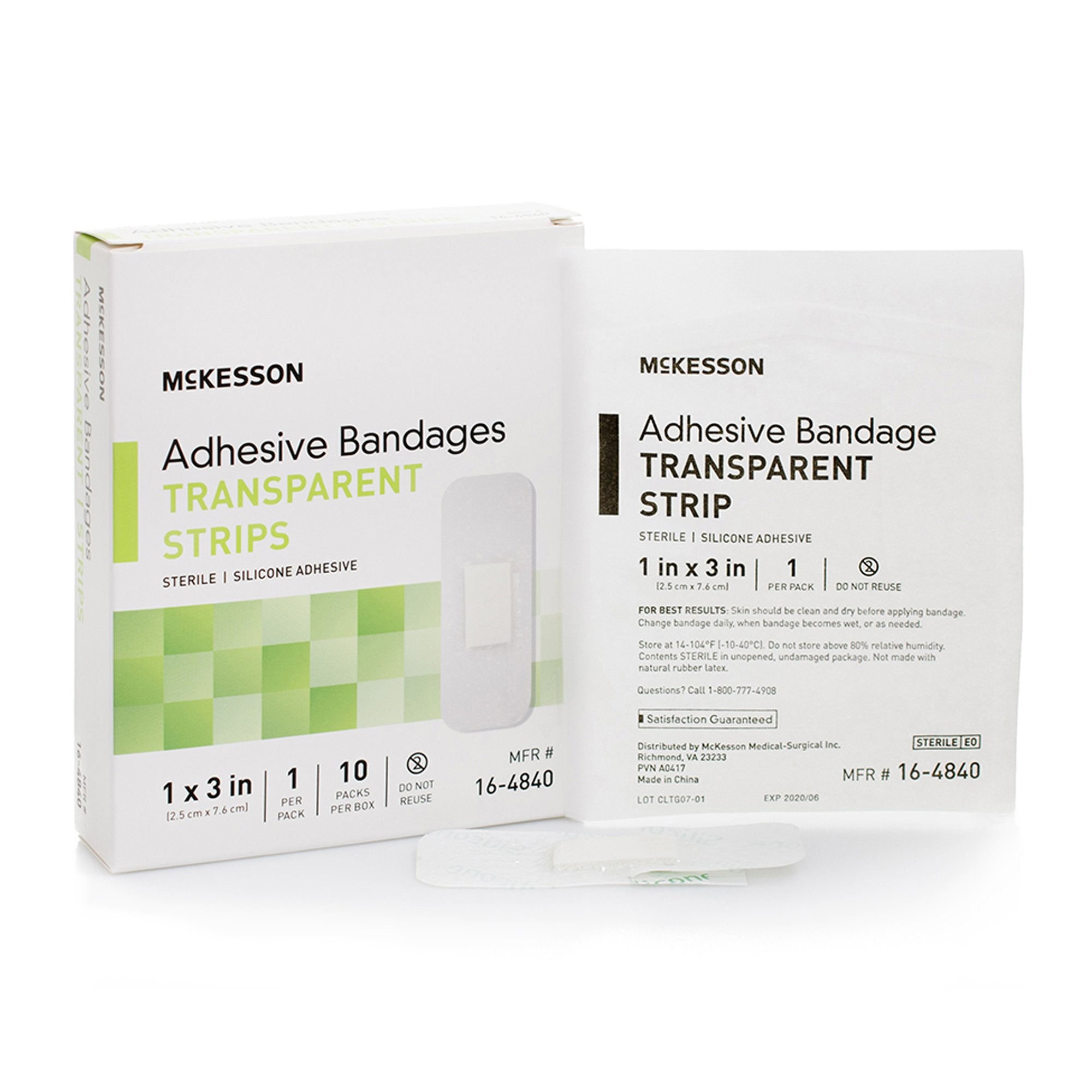 McKesson Sheer Adhesive Strip, 1 x 3 Inch (10 Units)
