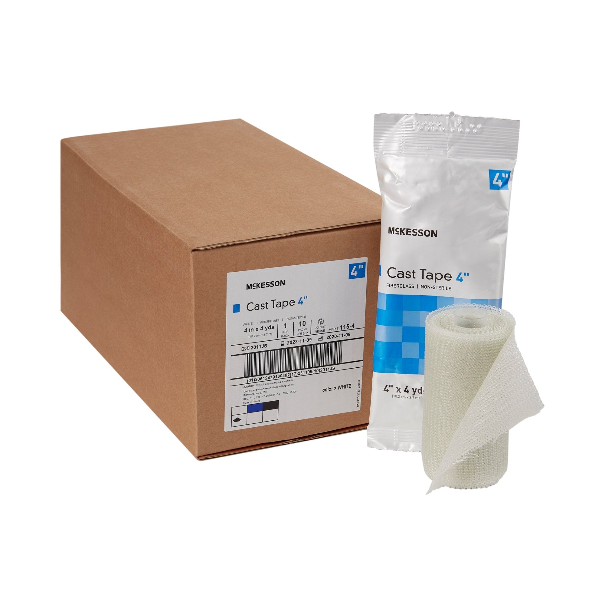 McKesson White Cast Tape, 4 Inch x 4 Yard (10 Units)