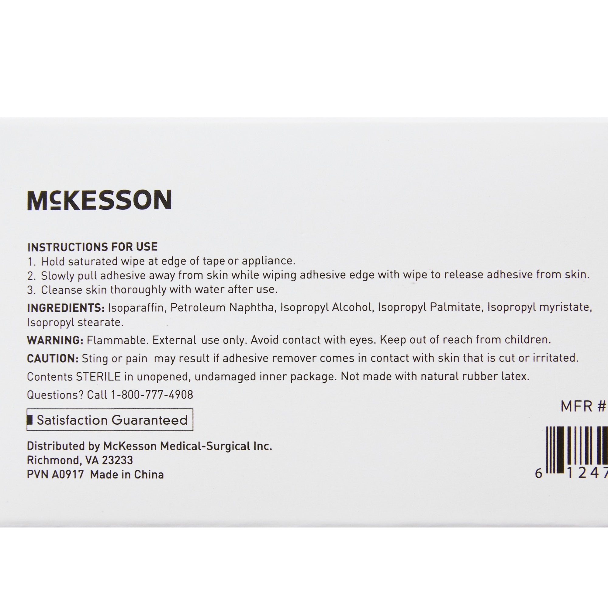 McKesson Adhesive Remover Wipes, 50-Pack, Gentle Skin Cleansing