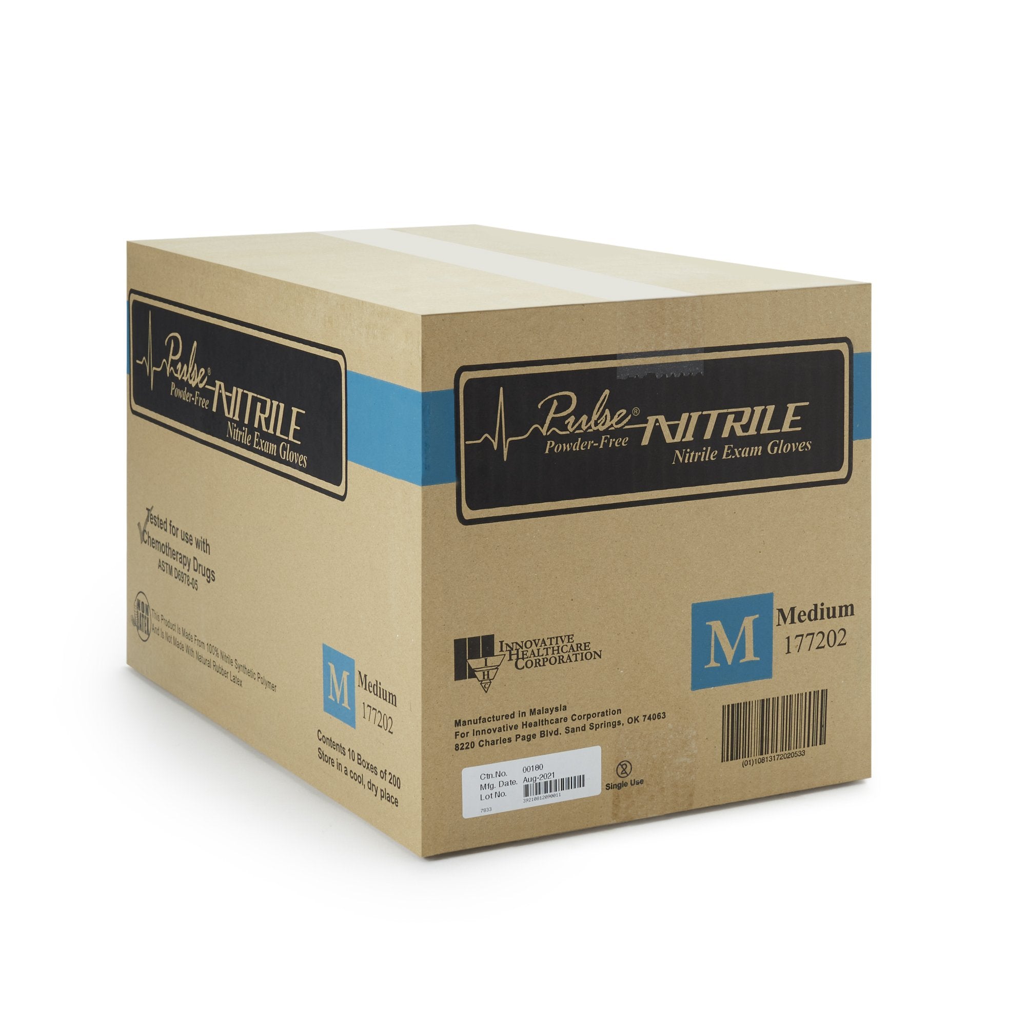 Pulse® Nitrile Exam Glove, Medium, Lavender (200 Units)