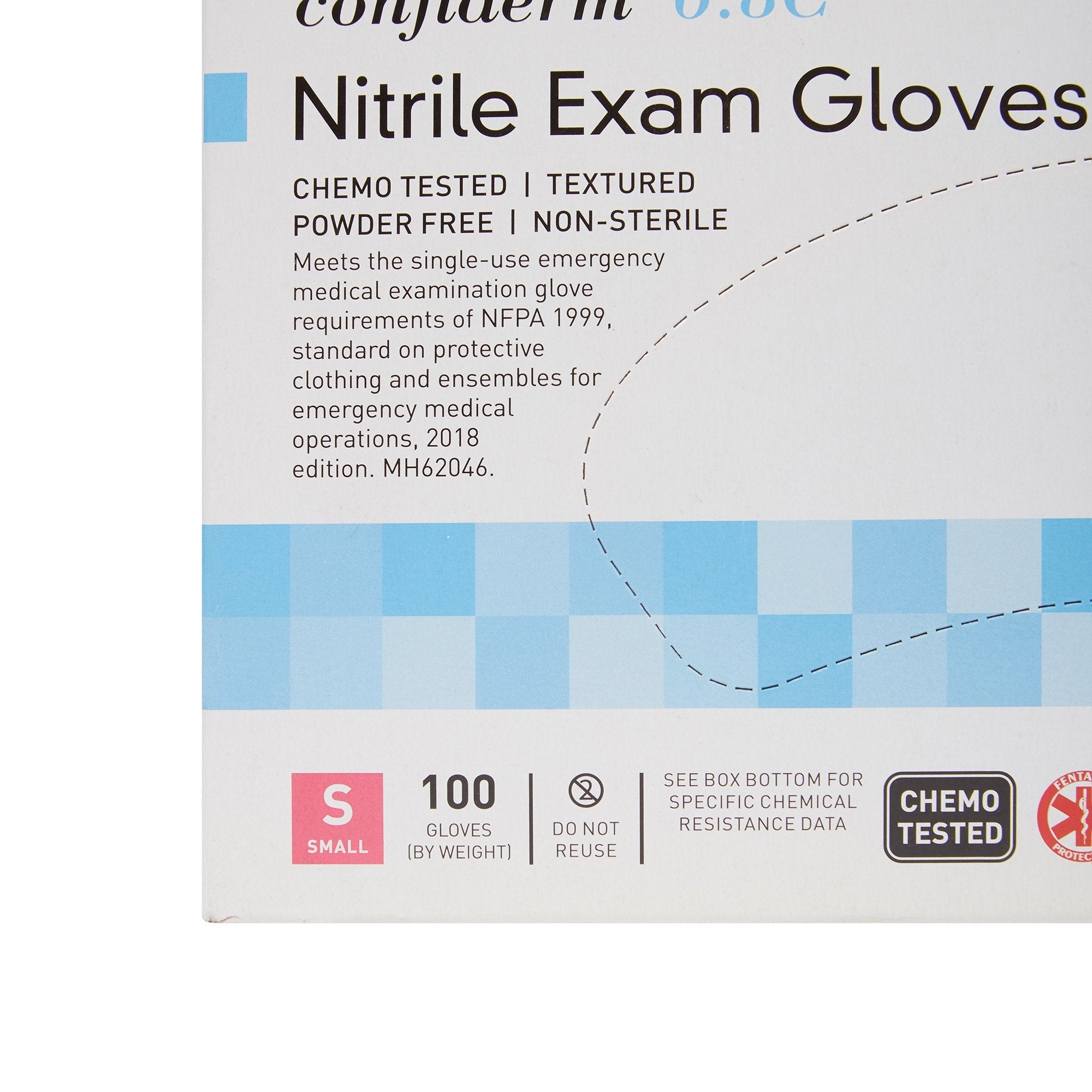 McKesson Confiderm® 6.8C Nitrile Exam Glove, Small, Blue (100 Units)