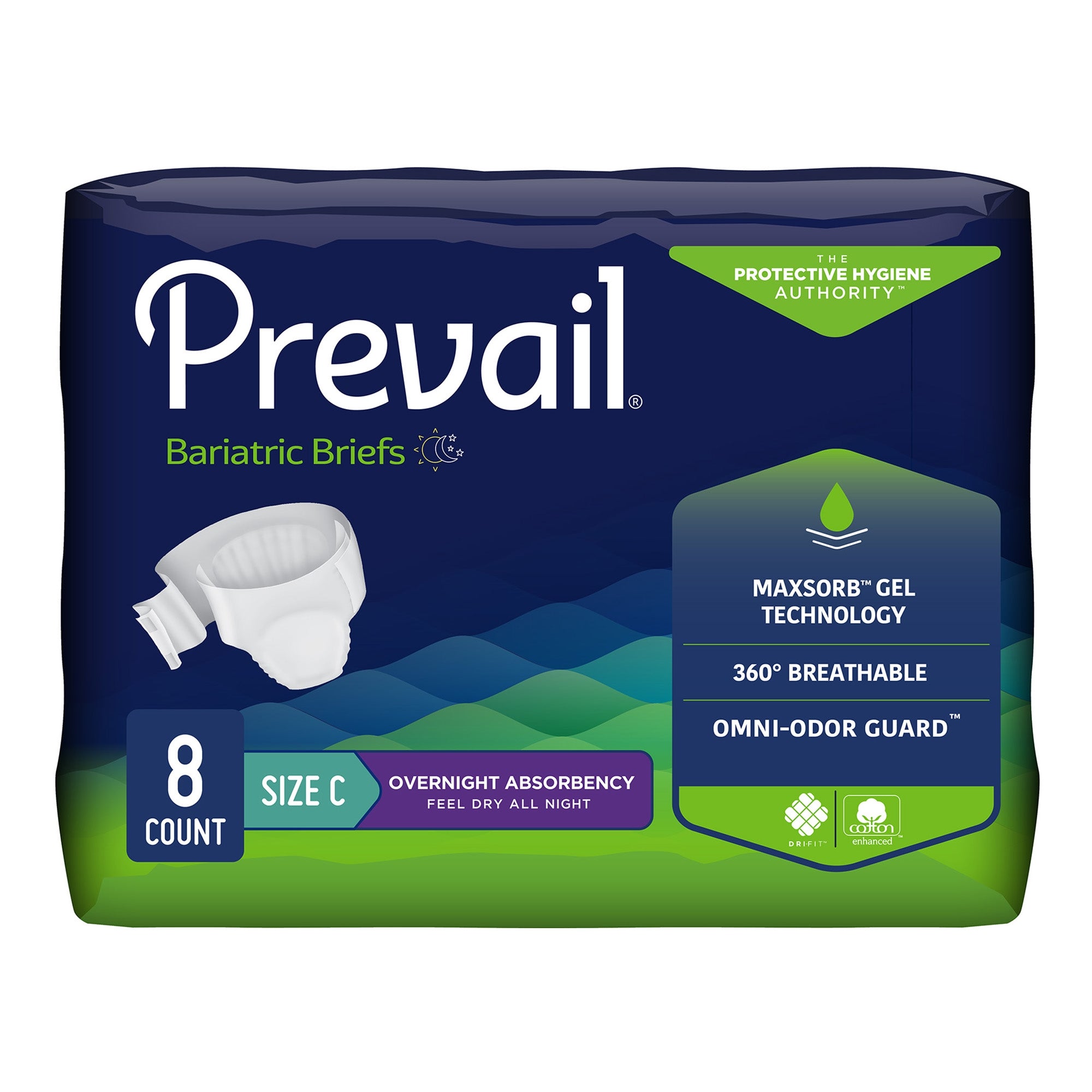Prevail Bariatric Briefs - Unisex Incontinence Aid, Size C, Heavy Absorbency