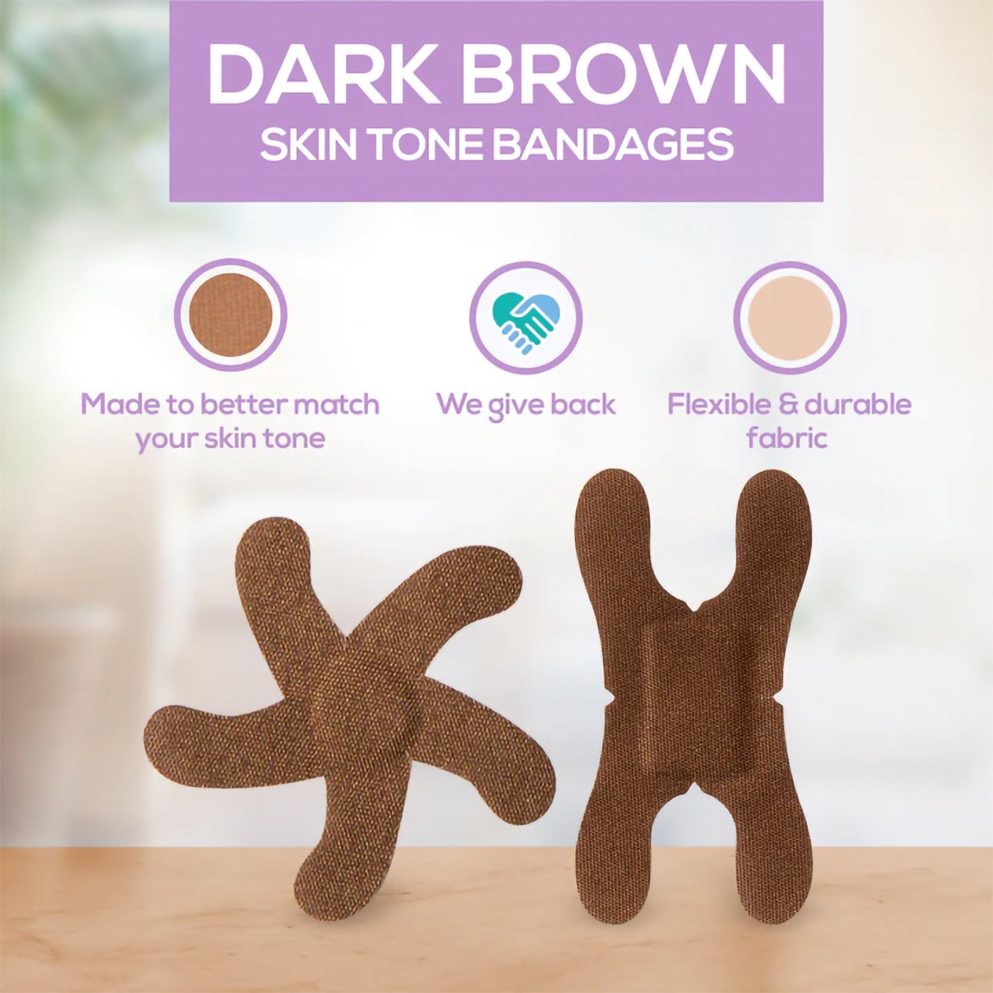 TruColour® Dark Brown Adhesive Strip, Knuckle / Fingertip (20 Units)
