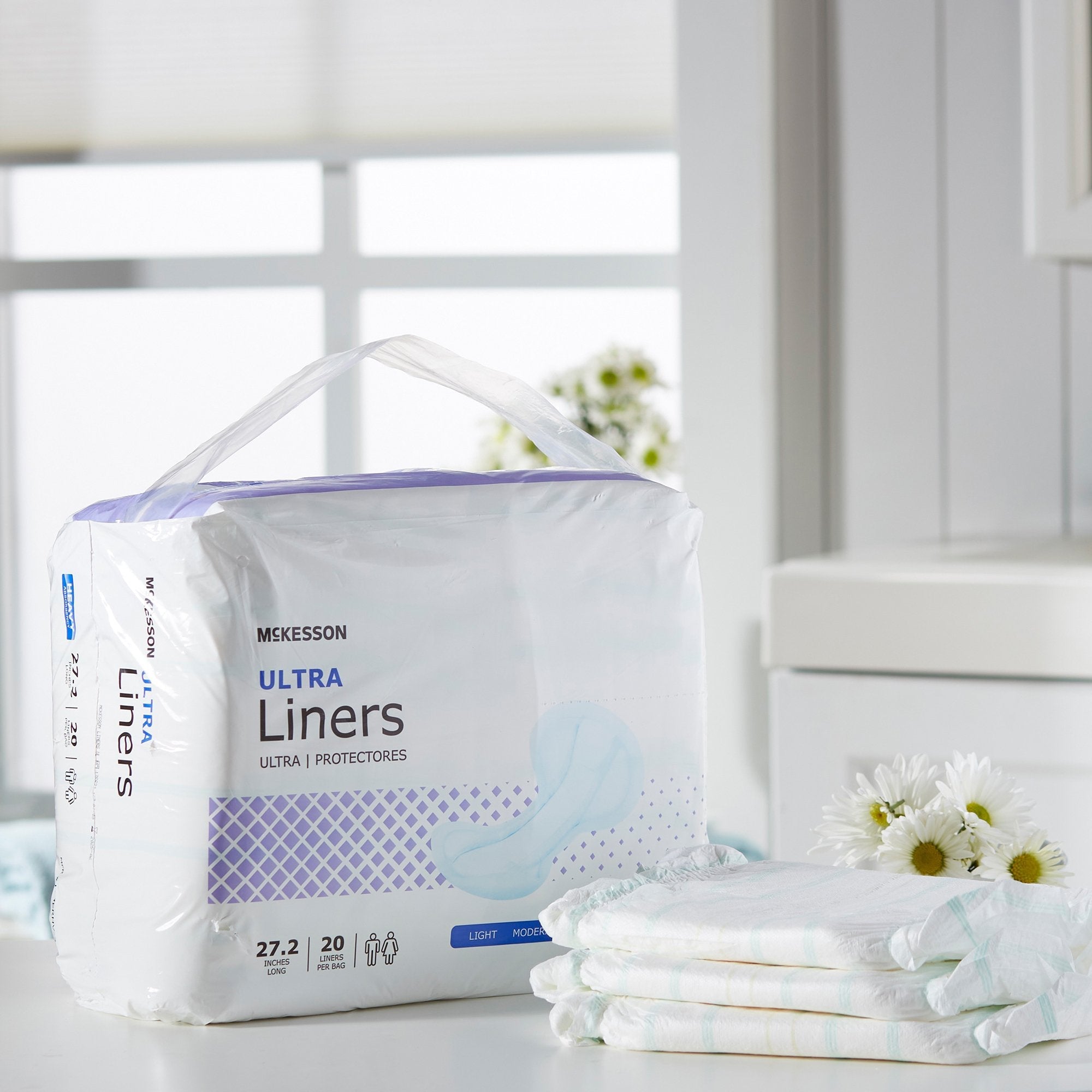 McKesson Ultra Incontinence Liners - 27" Heavy Absorbency, 20-Pack