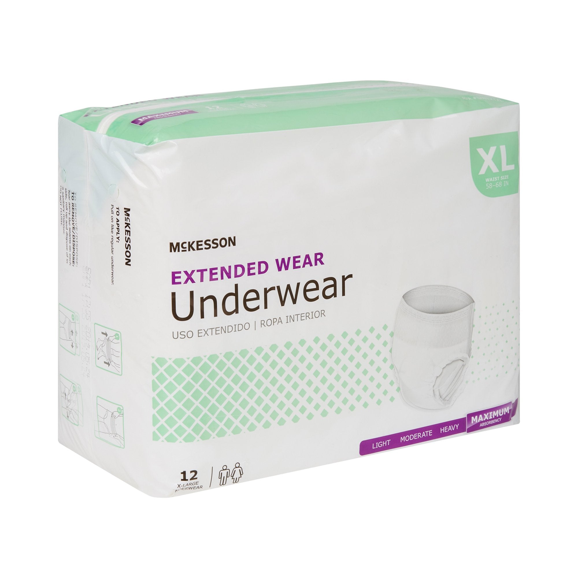 McKesson Extended Wear Maximum Absorbent Underwear, Extra Large (12 Units)