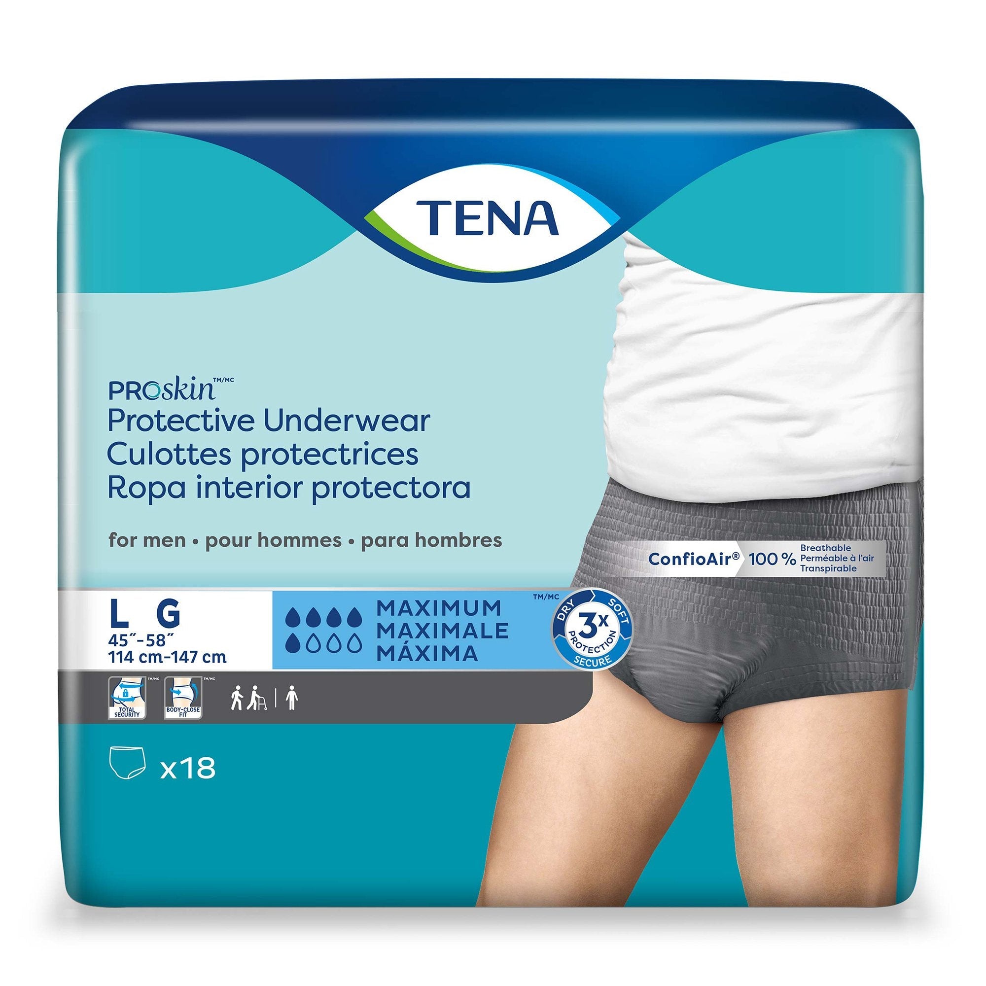 Tena® ProSkin™ Maximum Absorbent Underwear, Large (18 Units)