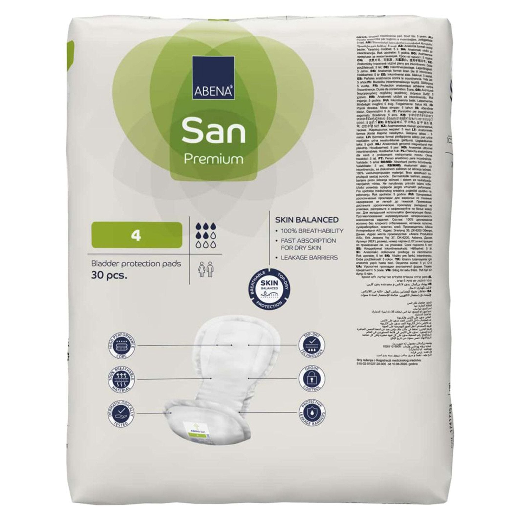Abena® San Premium Bladder Protection Pads, Size 4 (30 Units)