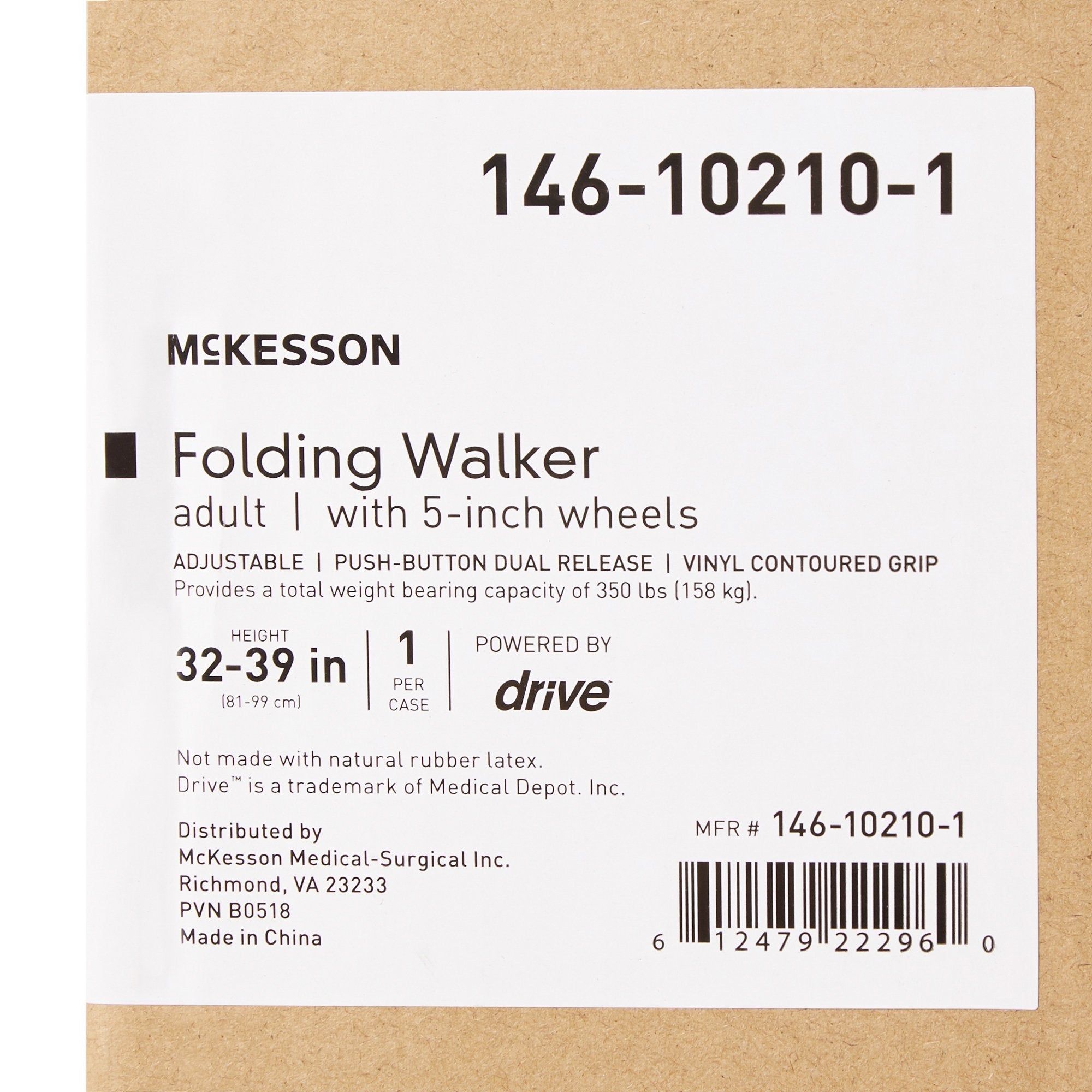 McKesson Folding Aluminum Walker (1 Unit)