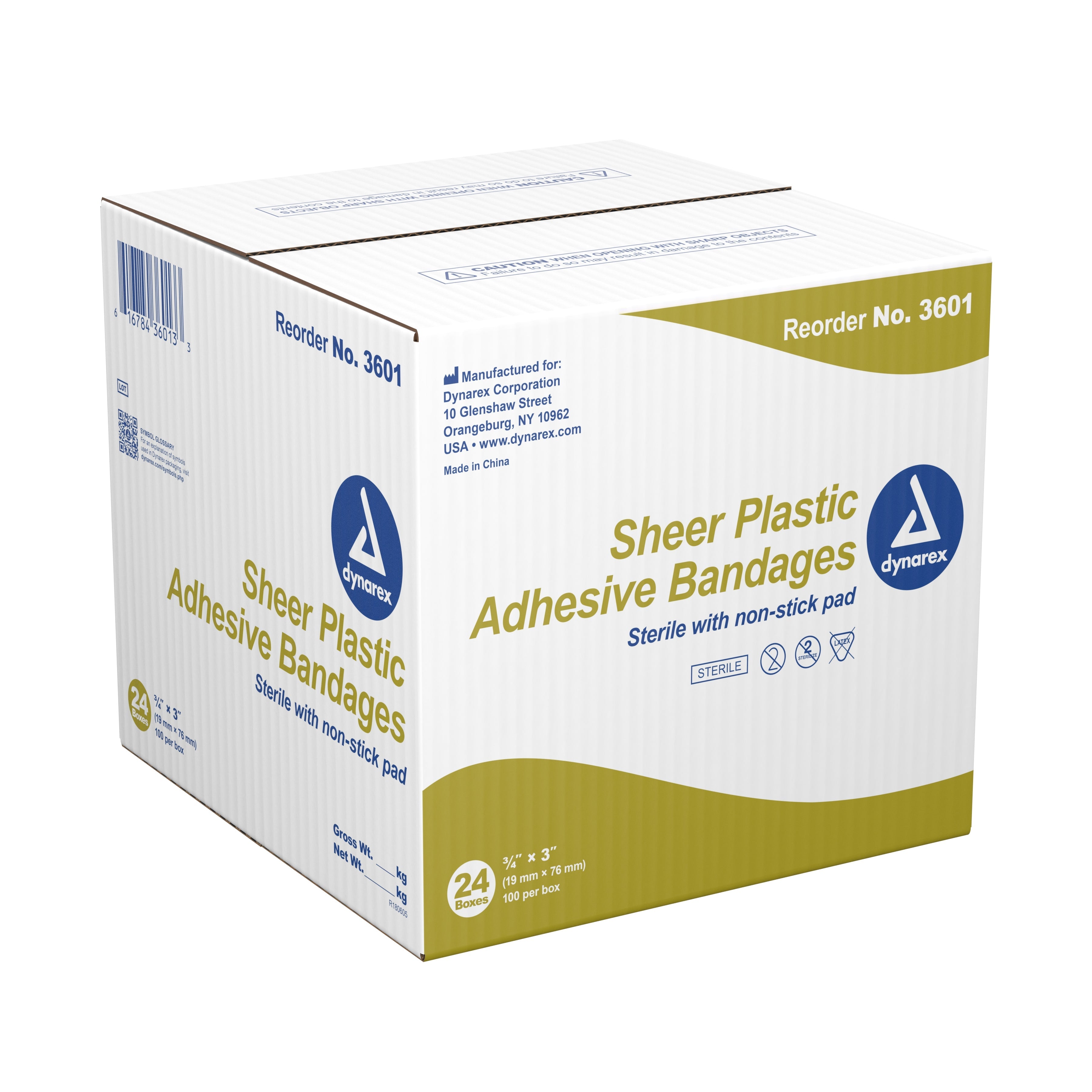 dynarex® Tan Sheer Adhesive Strip, ¾ x 3 Inch (1 Unit)