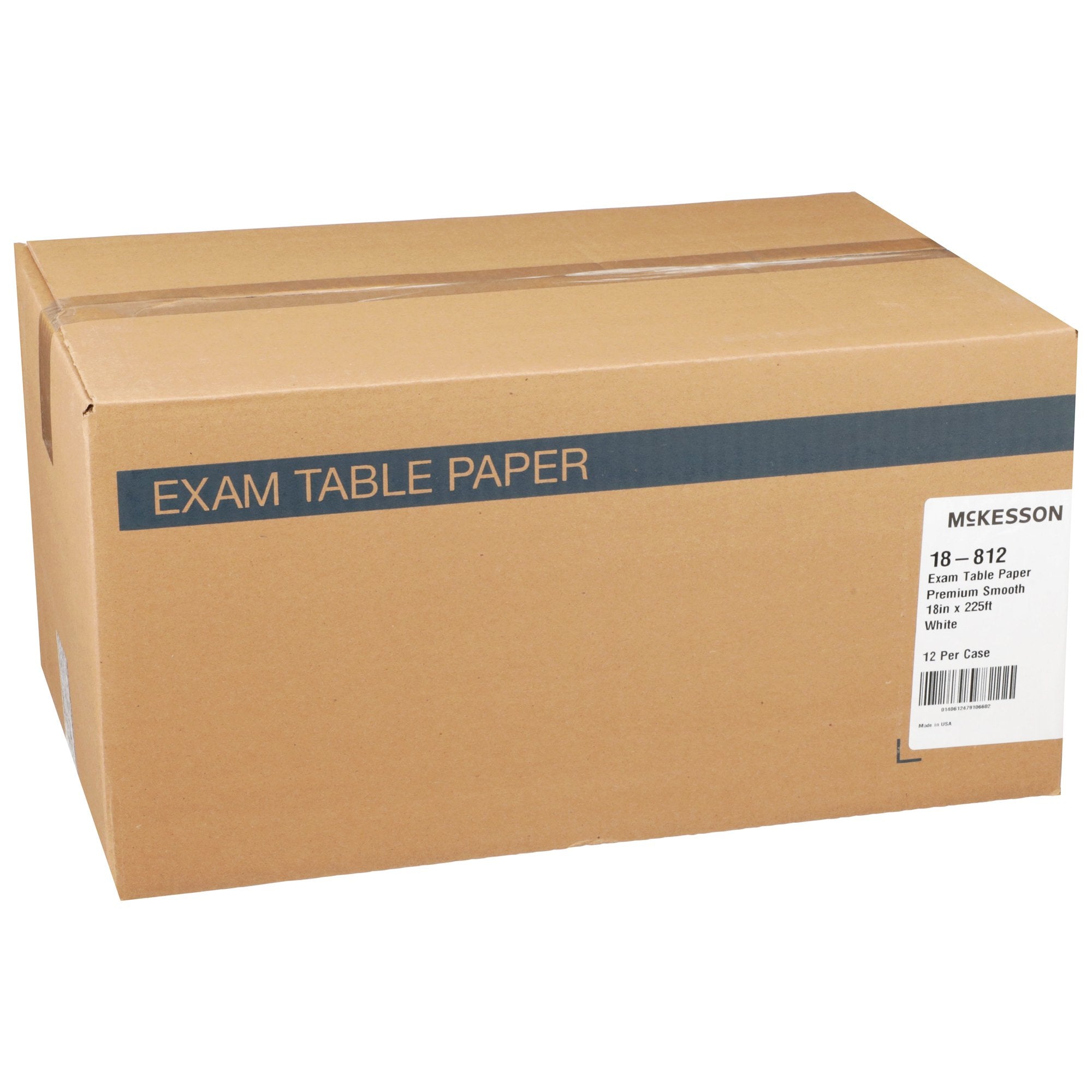 McKesson Smooth Table Paper, 18 Inch x 75 Yard, White (12 Units)
