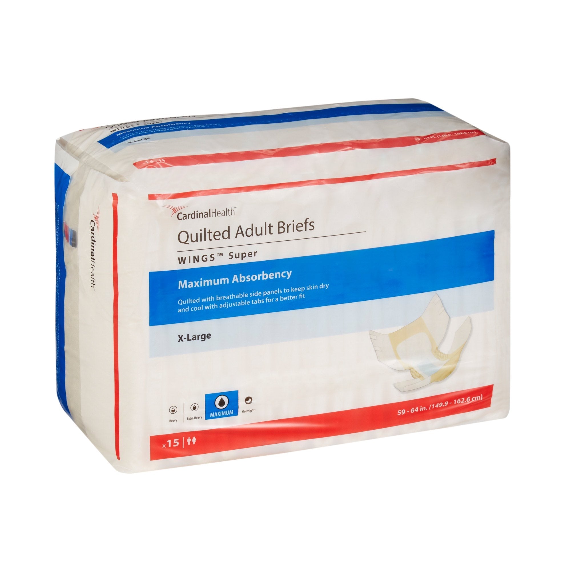 Wings™ Super Quilted Maximum Absorbency Incontinence Brief, Extra Large (15 Units)