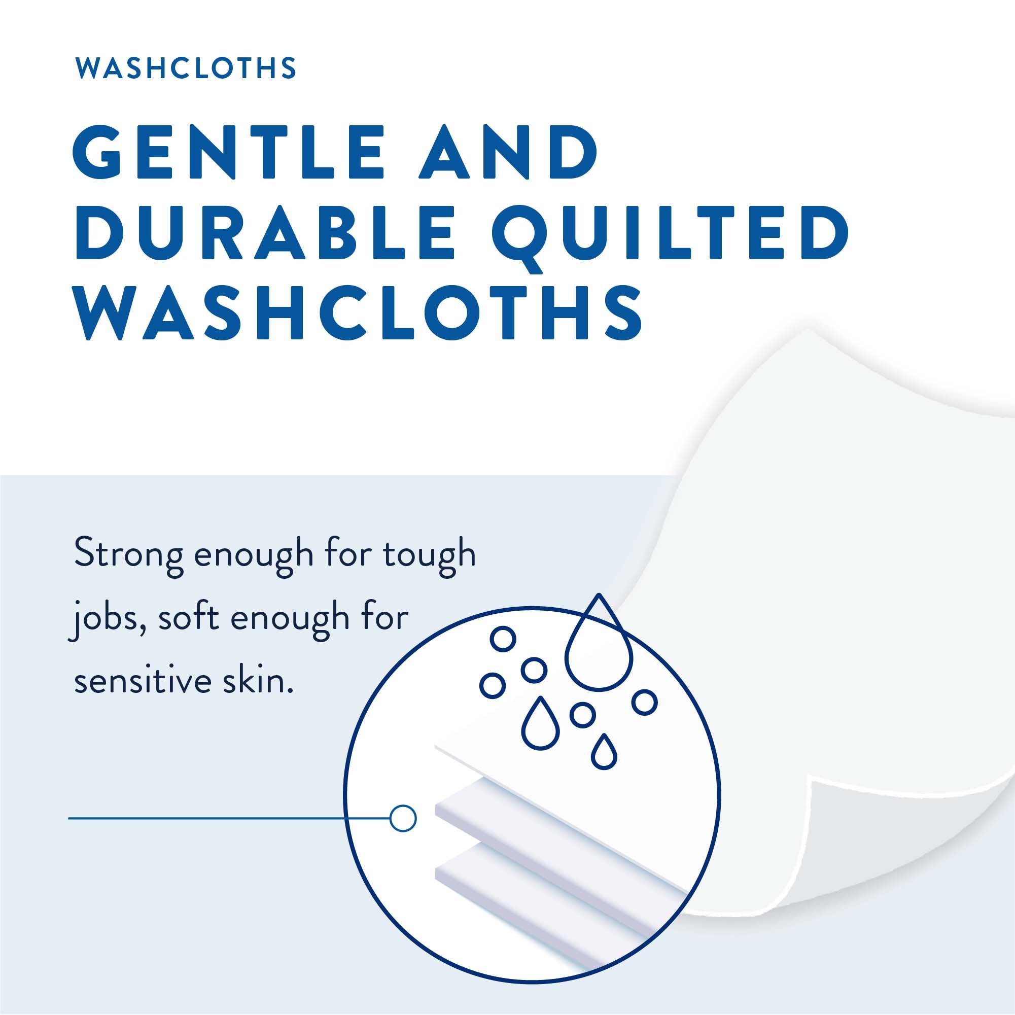Prevail Adult Washcloths with Aloe & Vitamin E, 48 Ct Soft Pack
