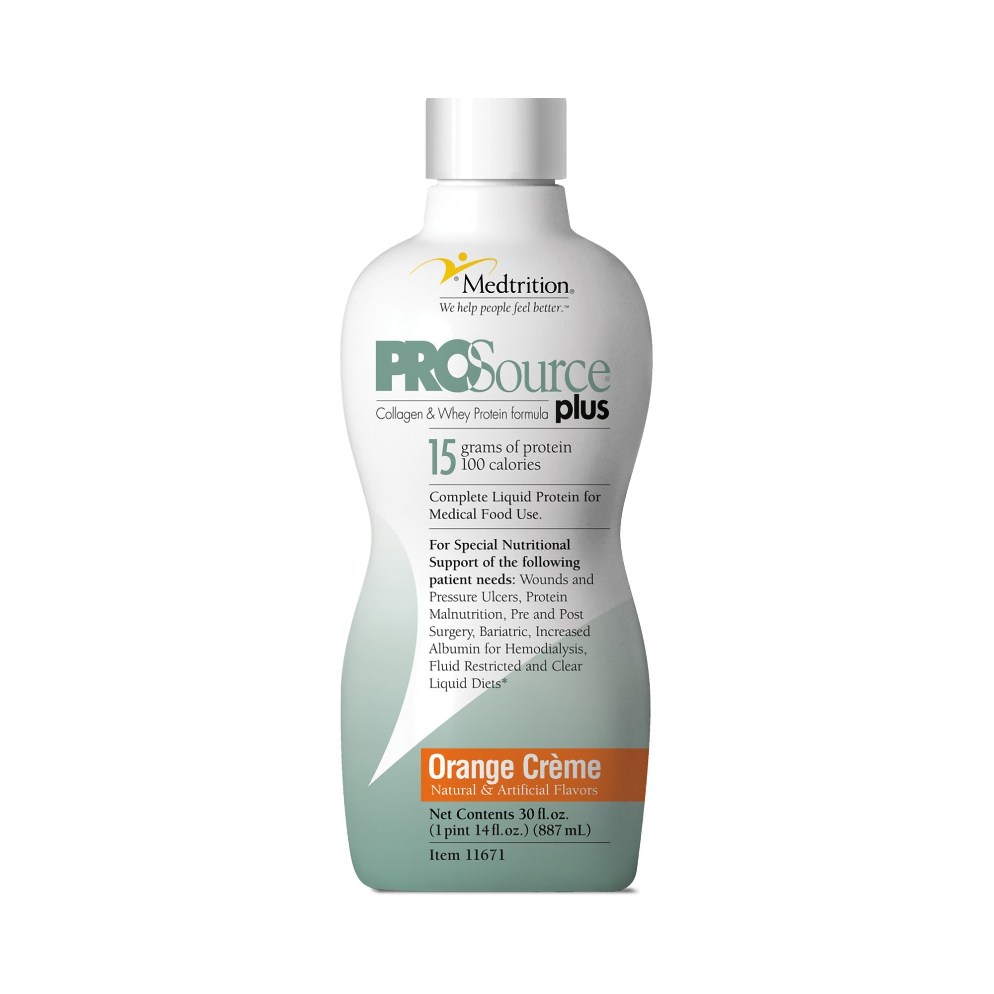 ProSource® Plus Orange Crème Collagen and Whey Protein Formula, 32-ounce Bottle (1 Unit)