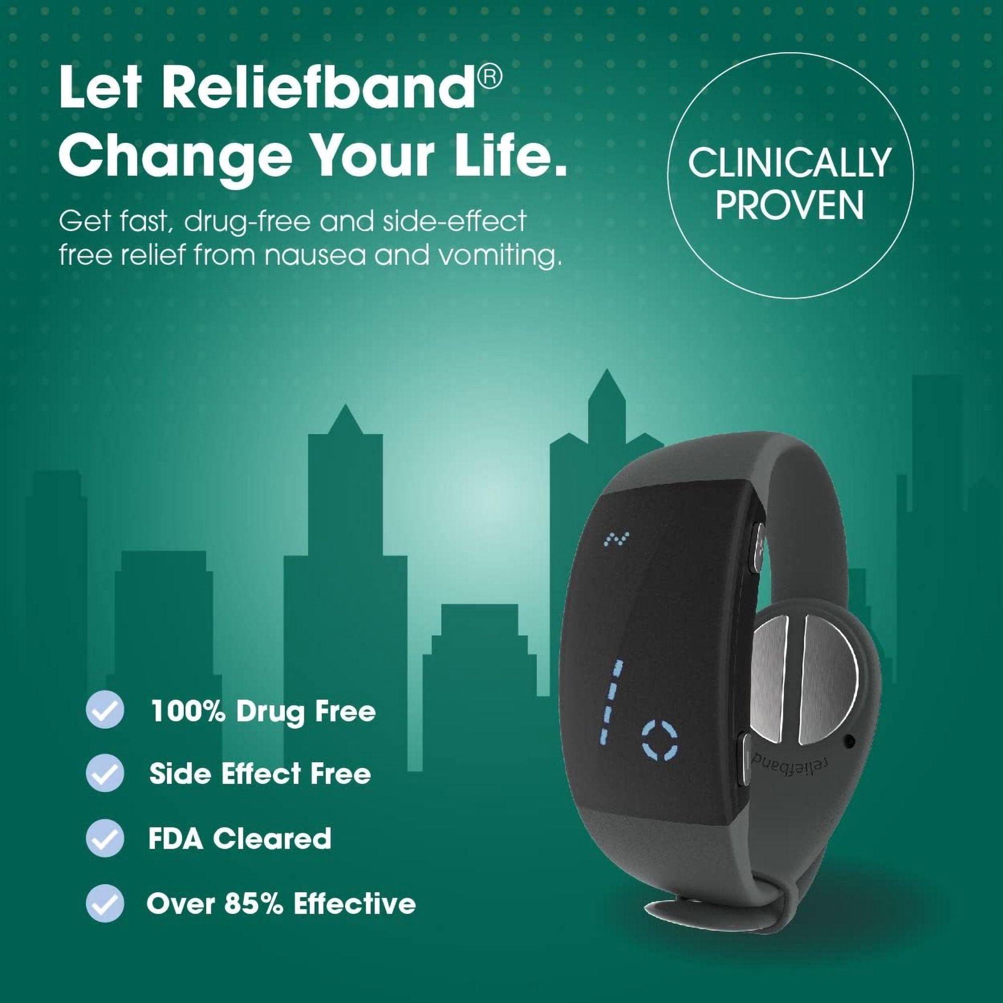 Reliefband® Premier Nausea Relief Wrist Band, Charcoal (24 Units)