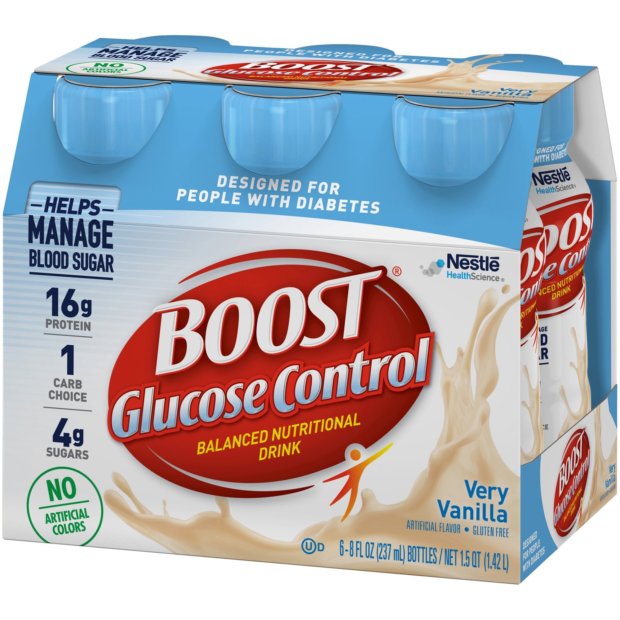 Boost® Glucose Control Vanilla Balanced Nutritional Drink, 8-ounce Bottle (6 Units)