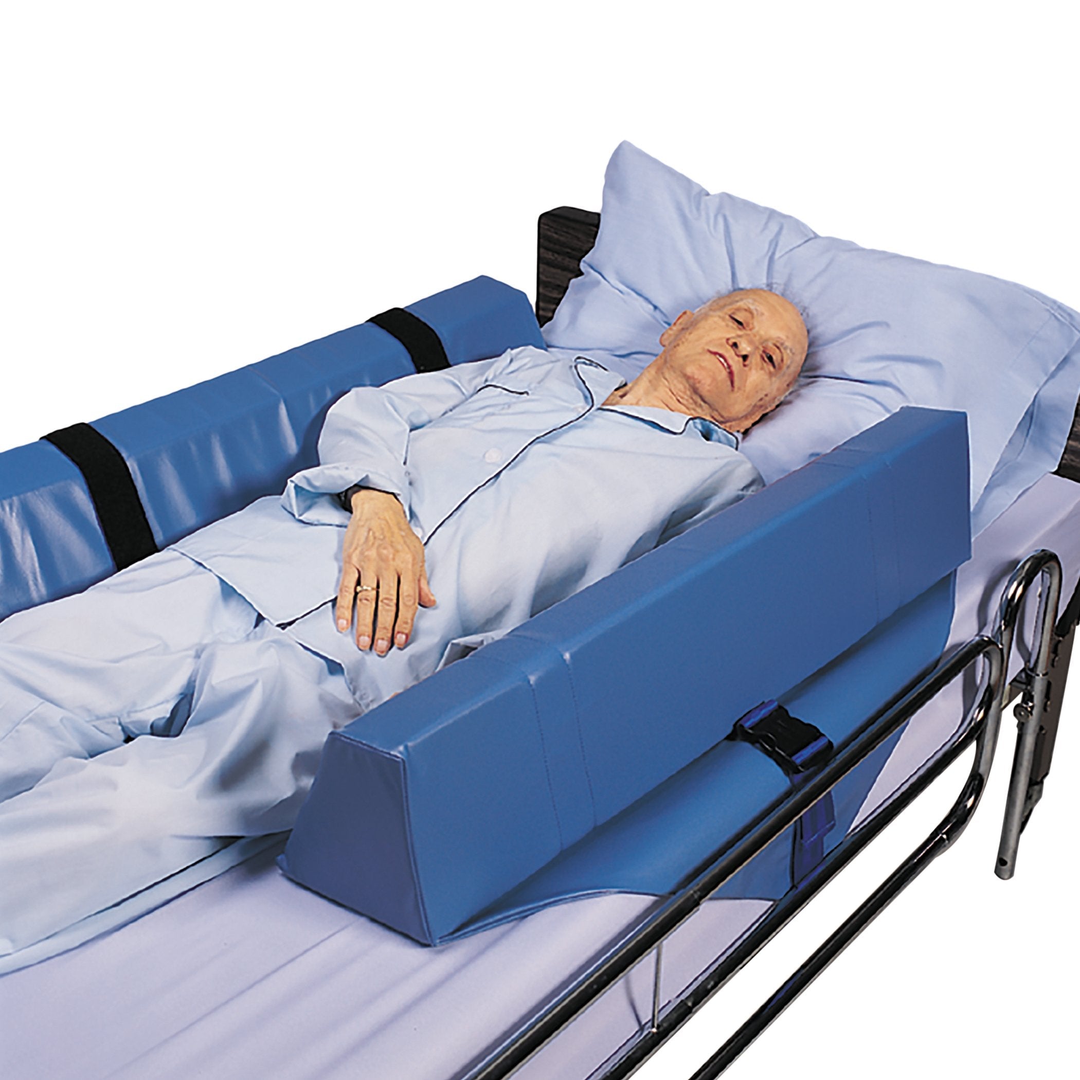 Skil-Care™ Double Bolster Roll-Control System, Foam, 34 in. L x 8 in. W x 7 in. H, Blue (1 Unit)