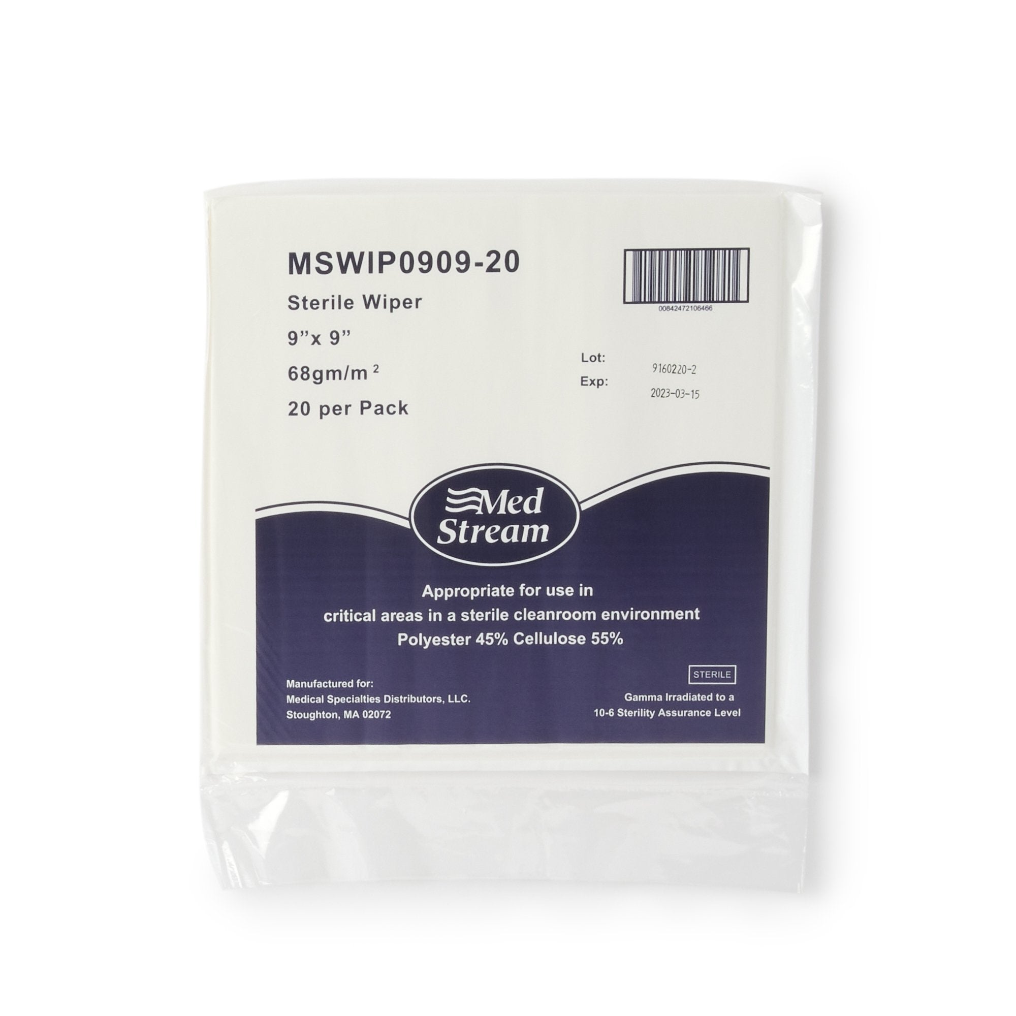 McKesson Cleanroom Wipes, 9 X 9 Inch (15 Units)