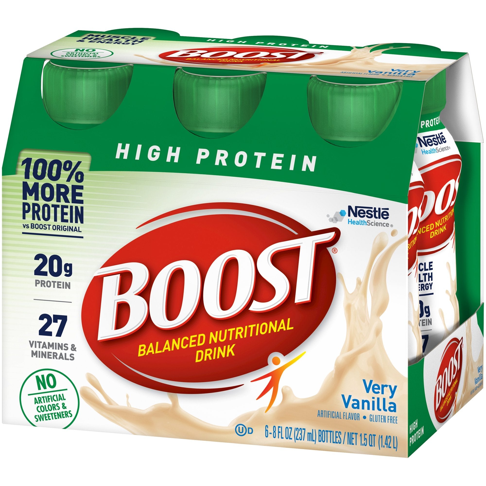 Boost High Protein Vanilla Nutritional Drink, 8oz - 6 Pack Energy Supplement