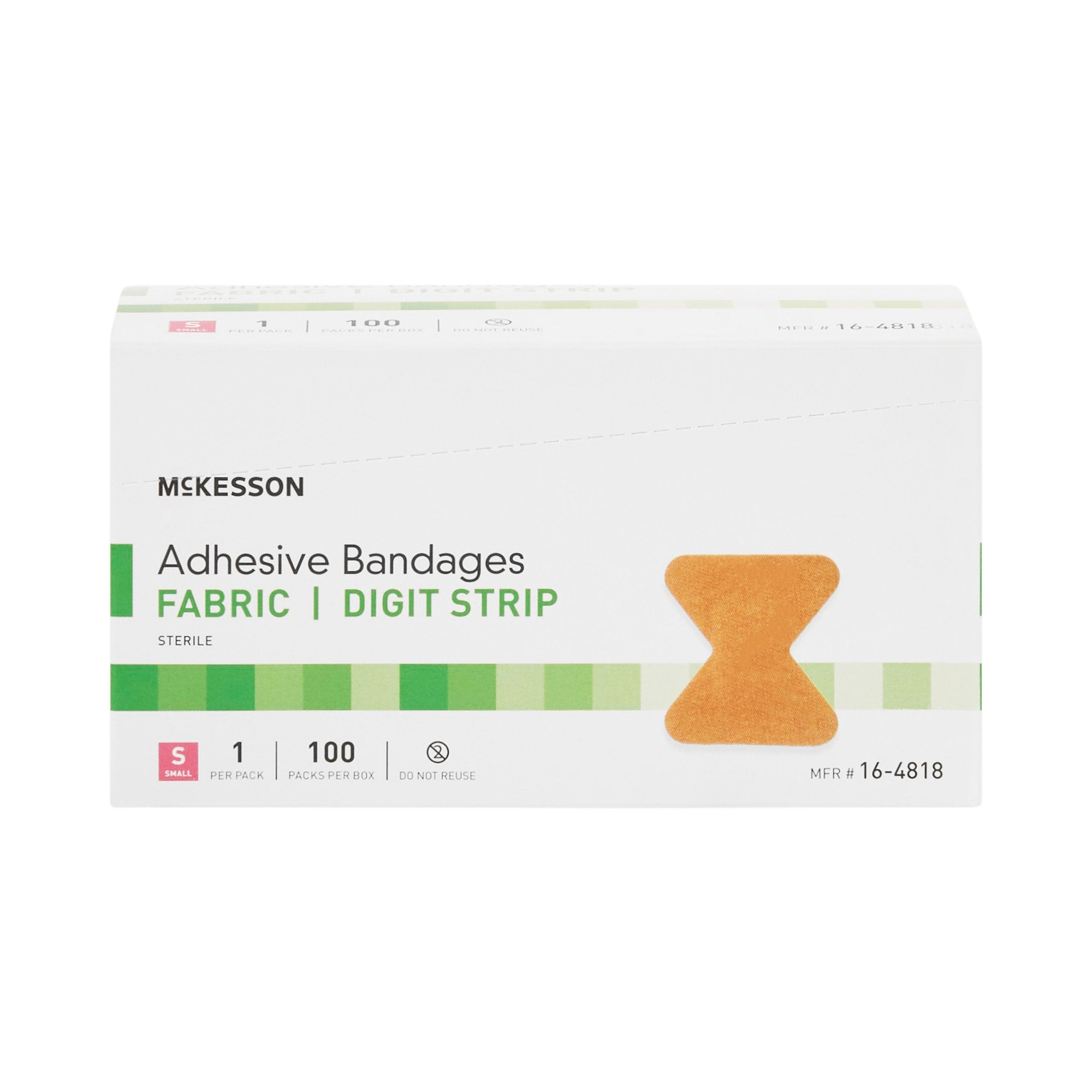 McKesson Fingertip Tan Adhesive Strip, Small (100 Units)