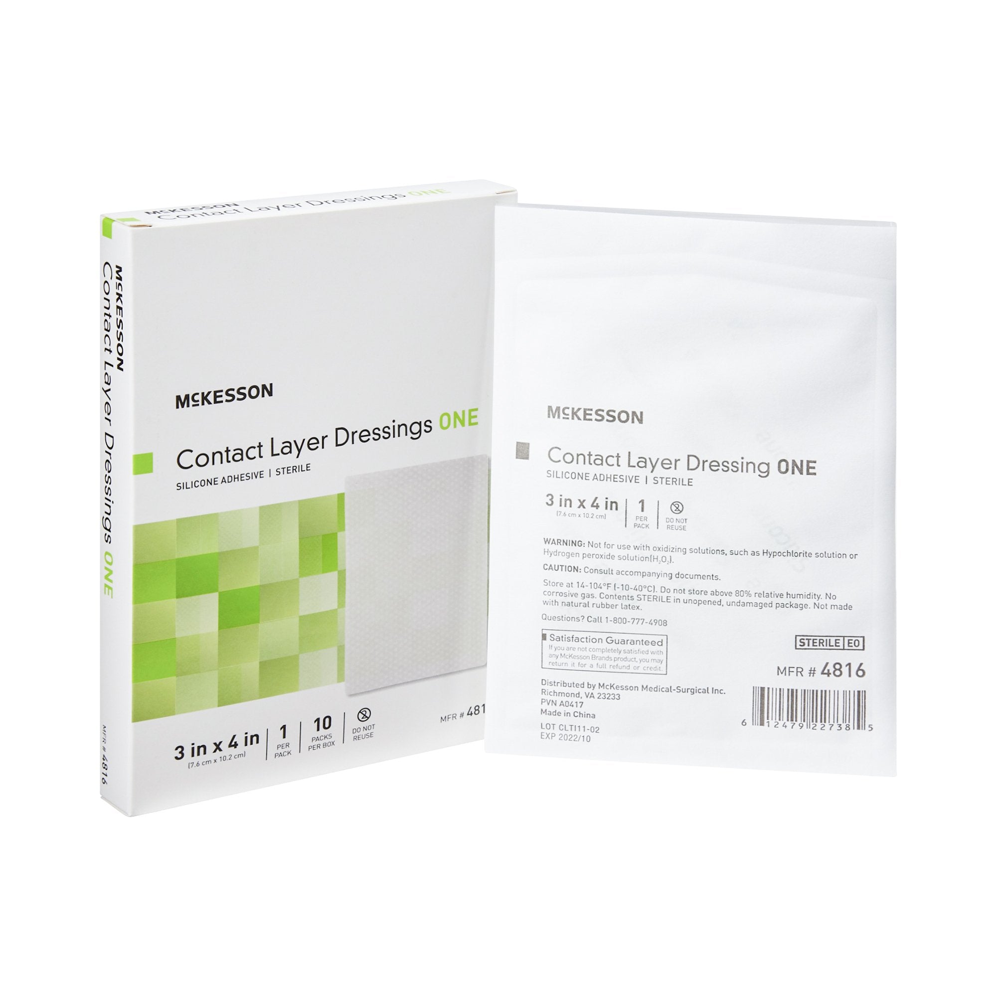 McKesson Silicone Wound Contact Layer Dressing, 3 x 4 Inch (10 Units)