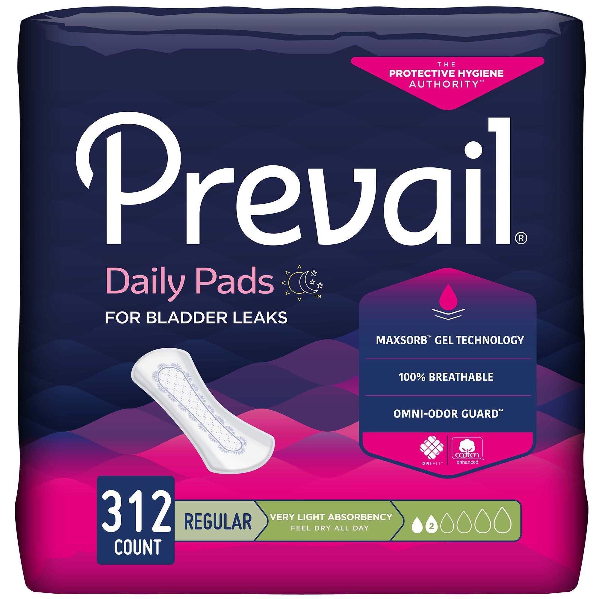 Prevail® Daily Liner Very Light Bladder Control Pad, 7½-Inch Length (26 Units)