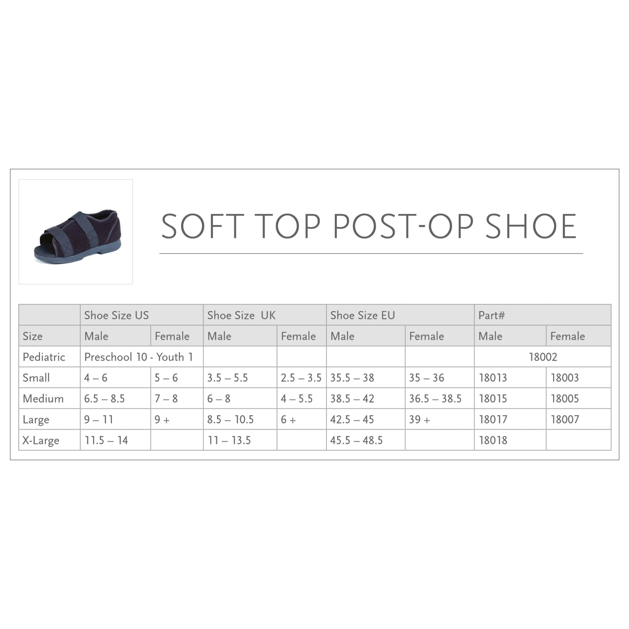 Össur® Soft Top Post-Op Shoe, Male, Medium (1 Unit)