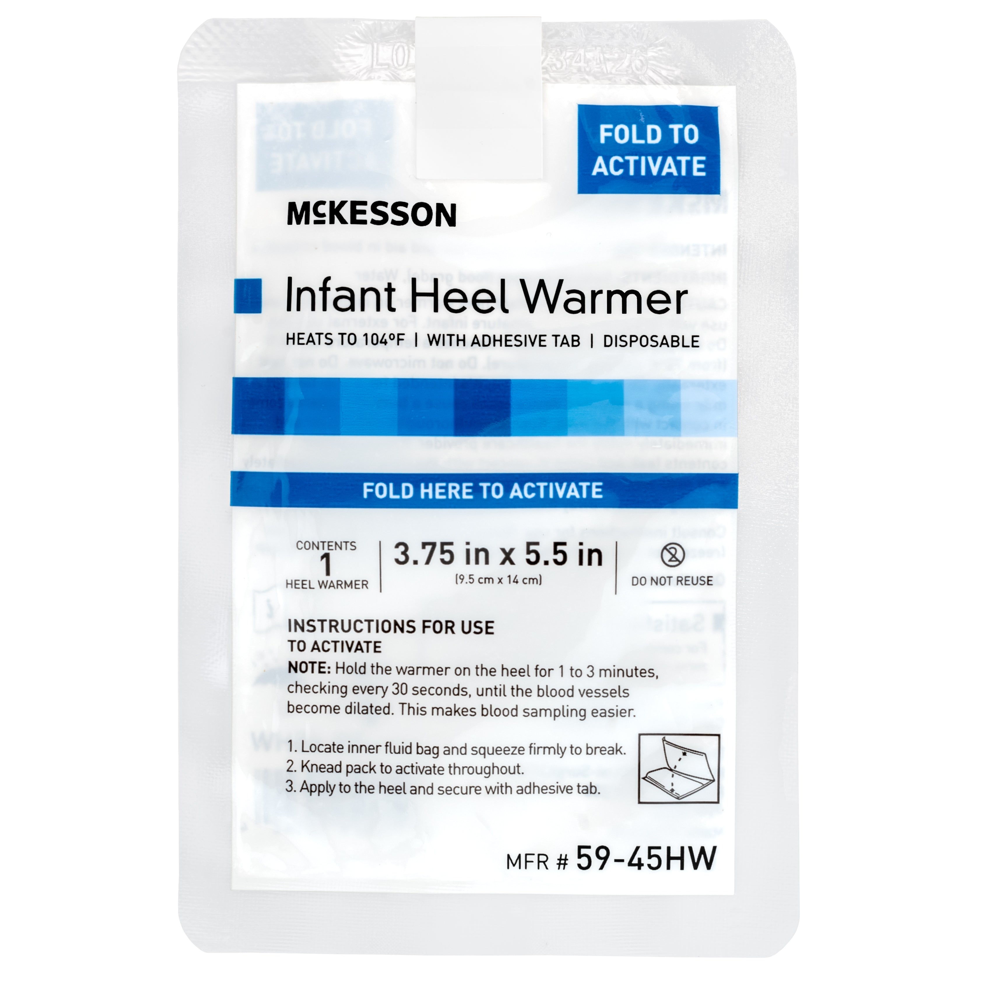 McKesson Infant Heel Warmer, 3¾ x 5½ Inch (25 Units)