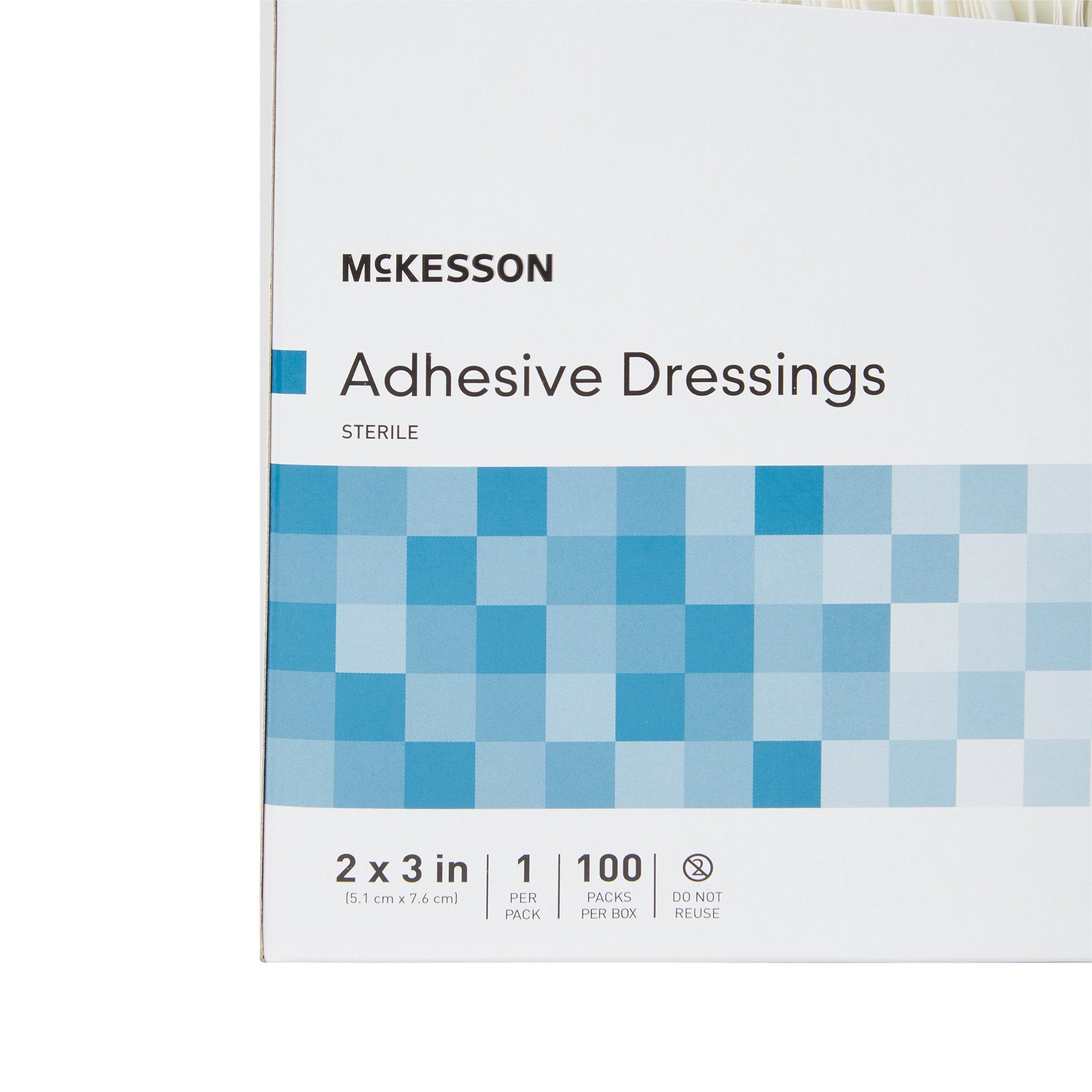 McKesson White Adhesive Dressing, 2 x 3 Inch (100 Units)