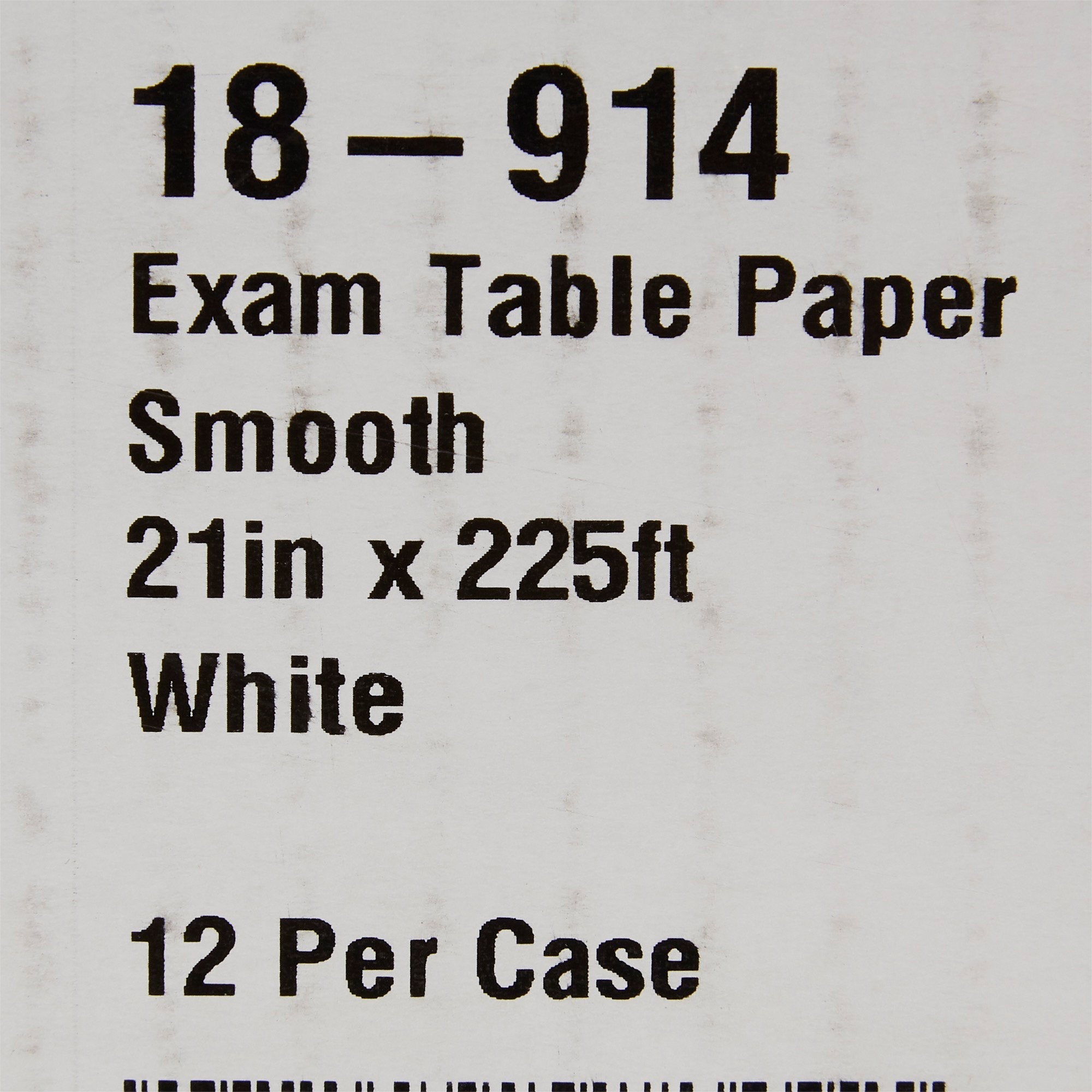 McKesson Smooth Table Paper, 21"x75 Yards, White, Bulk Pack – 12 Units