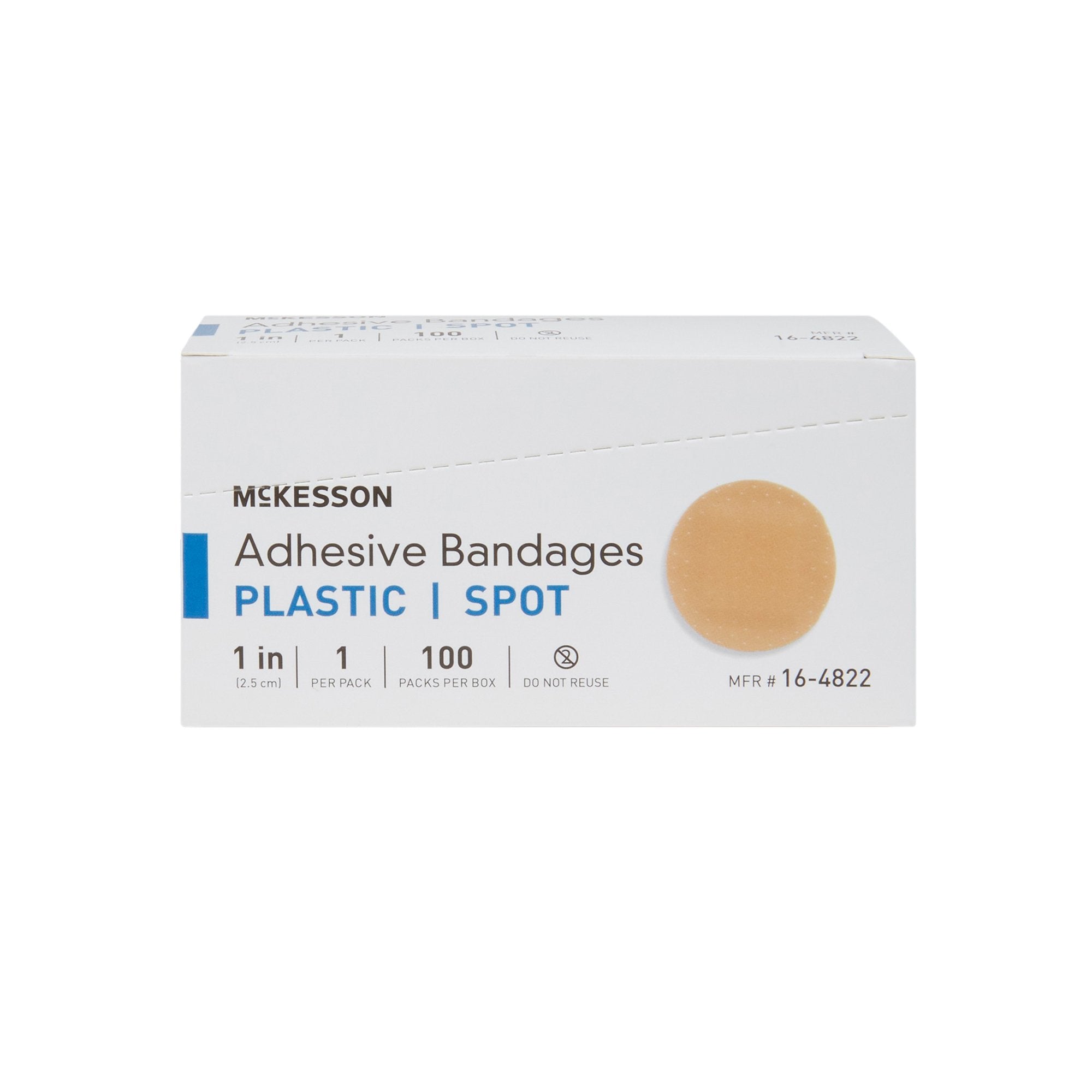 McKesson Round Tan Adhesive Spot Bandage, 1 Inch (100 Units)