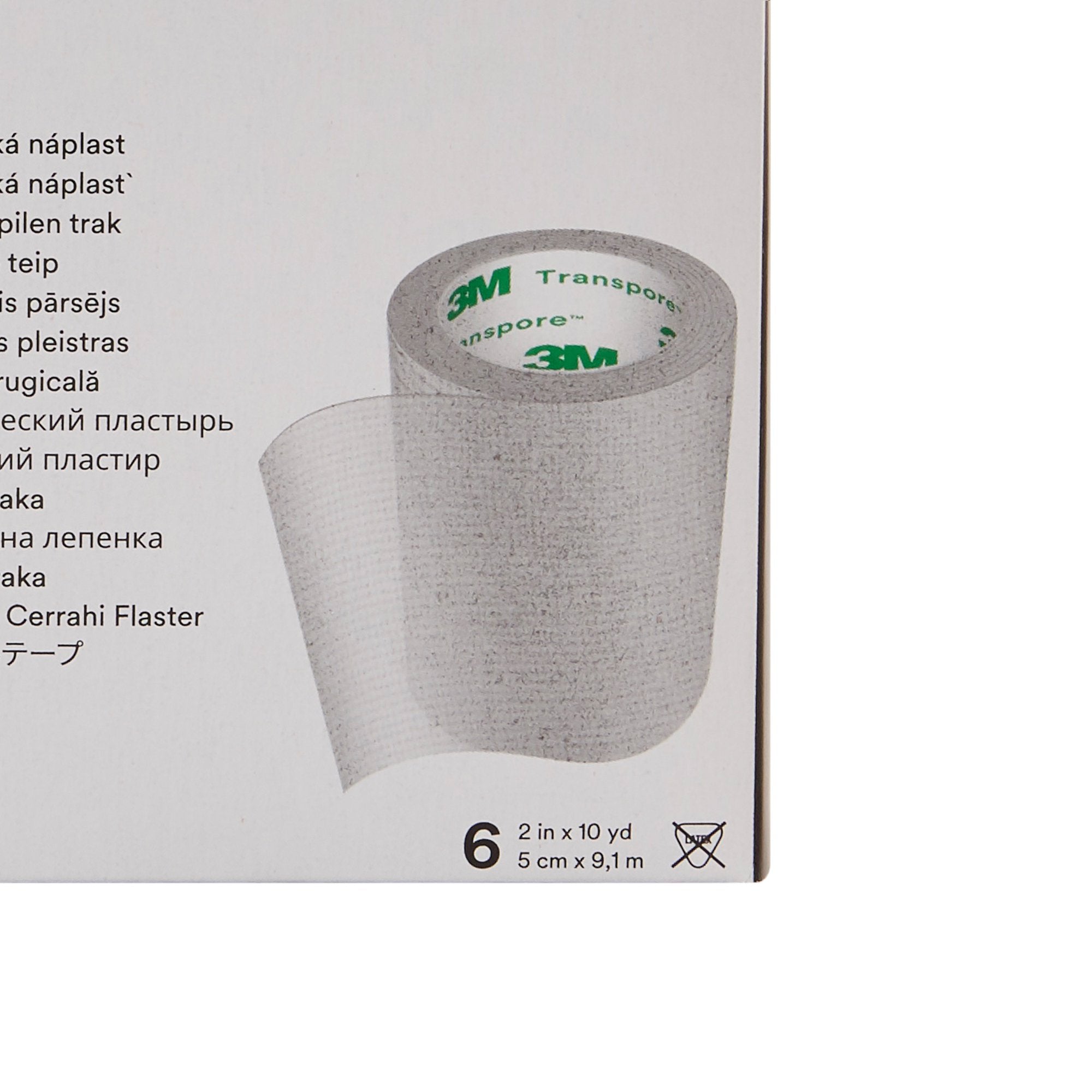 3M™ Transpore™ Plastic Medical Tape, 2 Inch x 10 Yard, Transparent (6 Units)