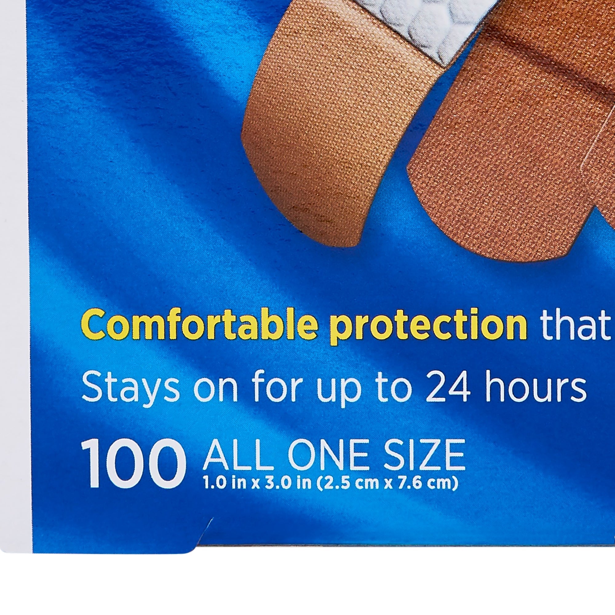 Band-Aid® Flexible Fabric Tan Adhesive Strip, 1 x 3 Inch (100 Units)