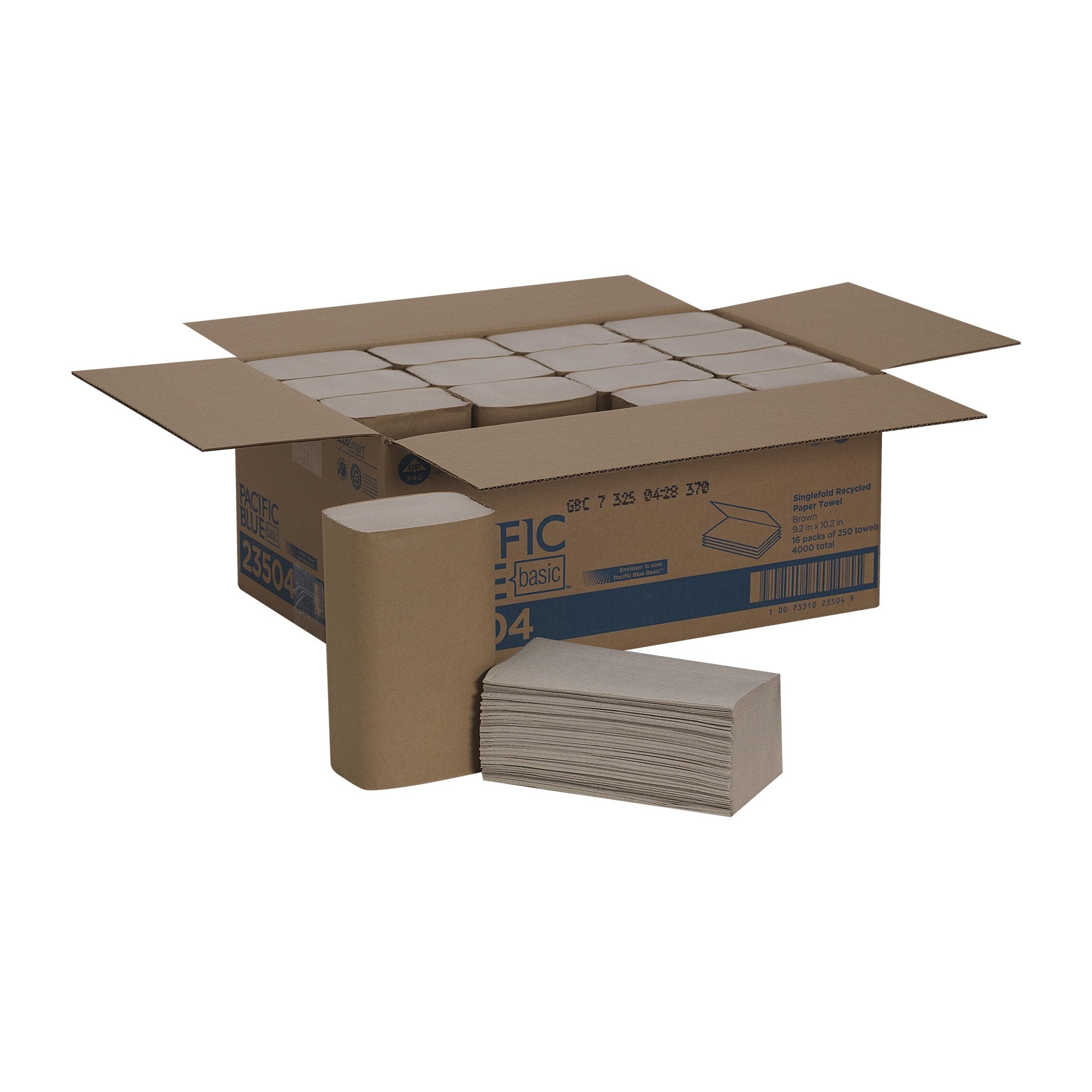 Pacific Blue Basic™ Single-Fold Paper Towel, 250 Sheets per Pack (16 Units)