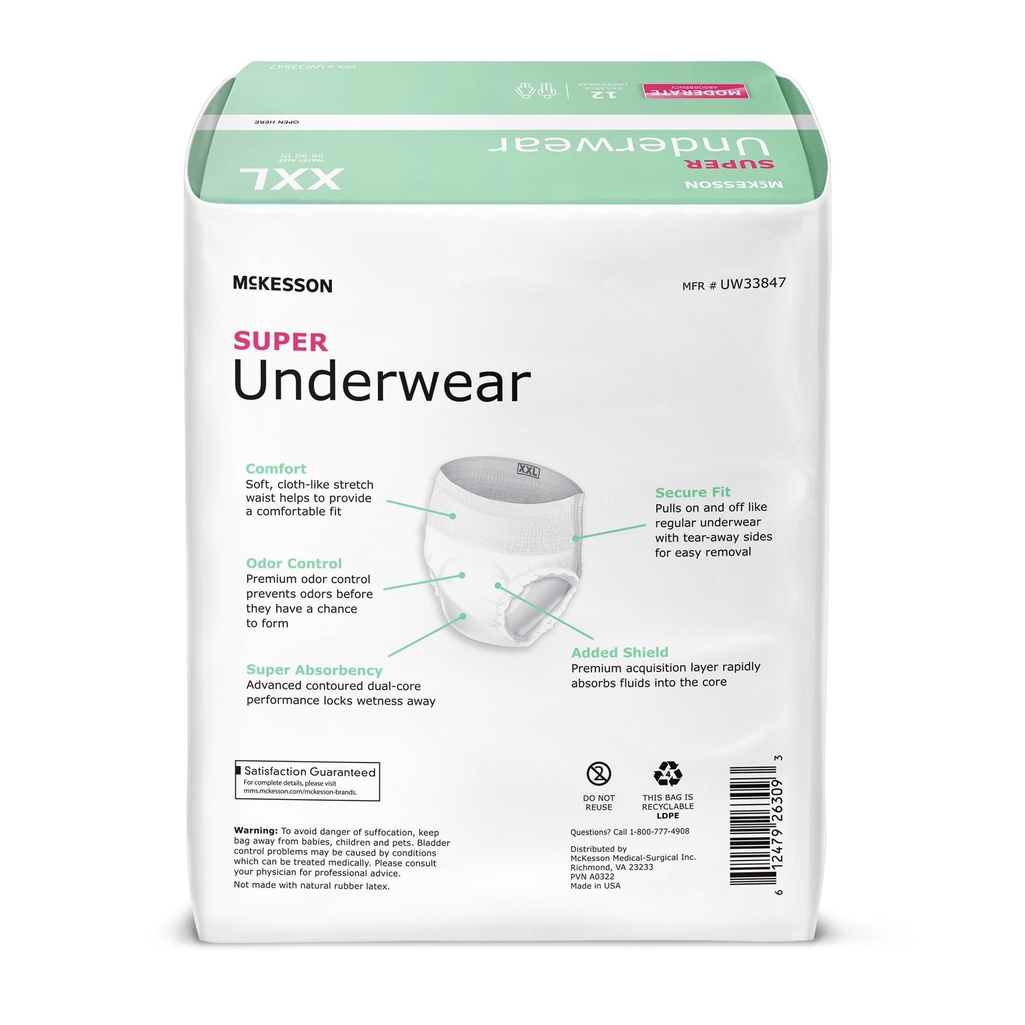 McKesson Super Underwear, 2X Large (12 Units)