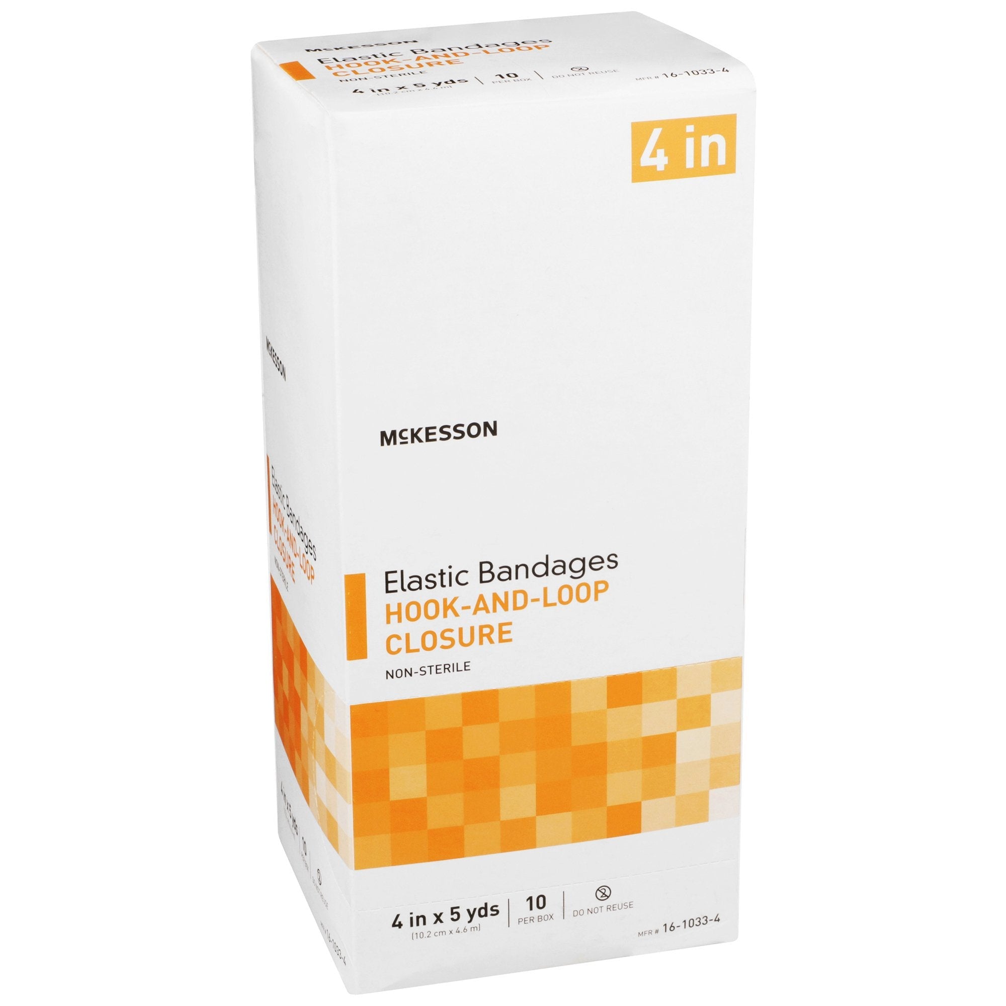 McKesson Elastic Bandage 4"x5yd Hook and Loop Closure - Compression Support