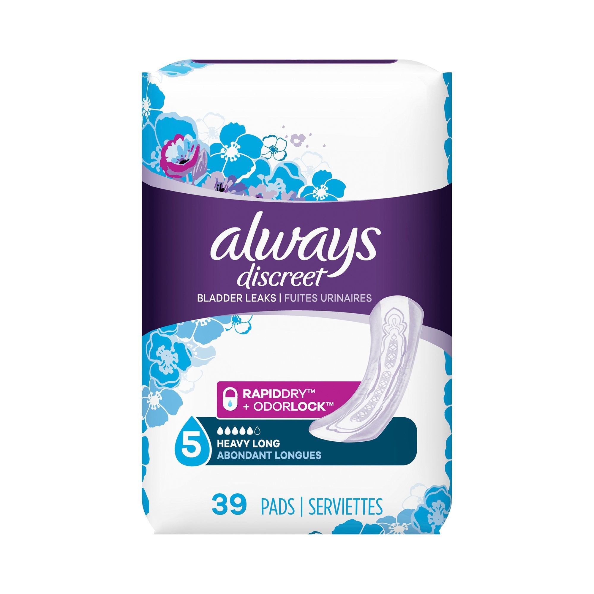 Always® Discreet Maximum Incontinence Liner, Long Length (39 Units)