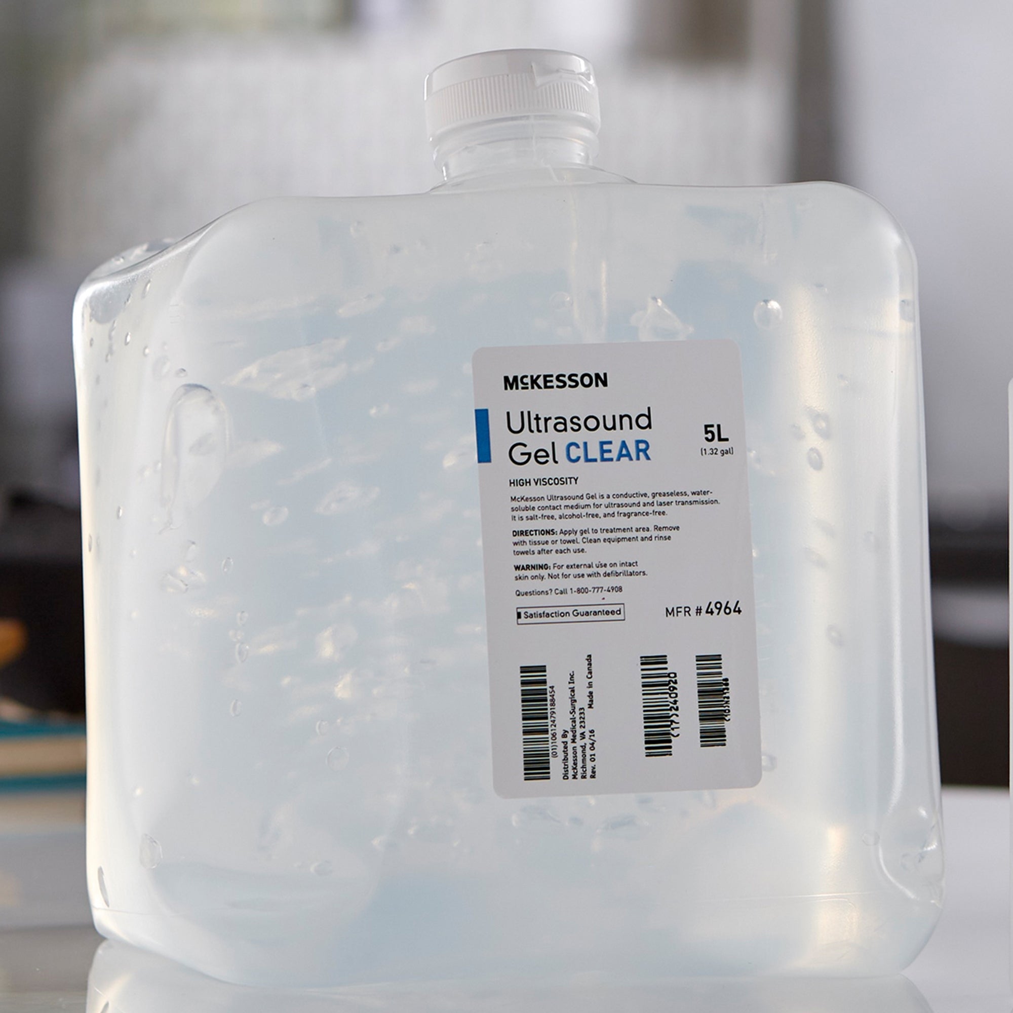 McKesson High Viscosity Ultrasound Gel, Clear, 5L Cubitainer - No Fragrance
