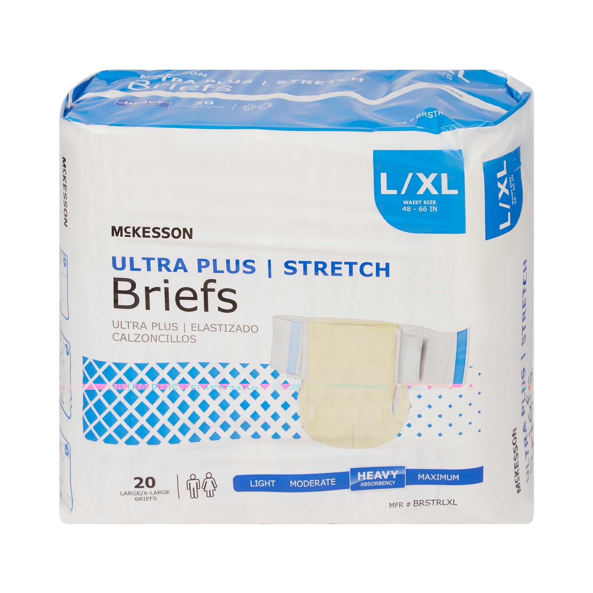 McKesson Ultra Plus Stretch Incontinence Brief L/XL Heavy Absorbency