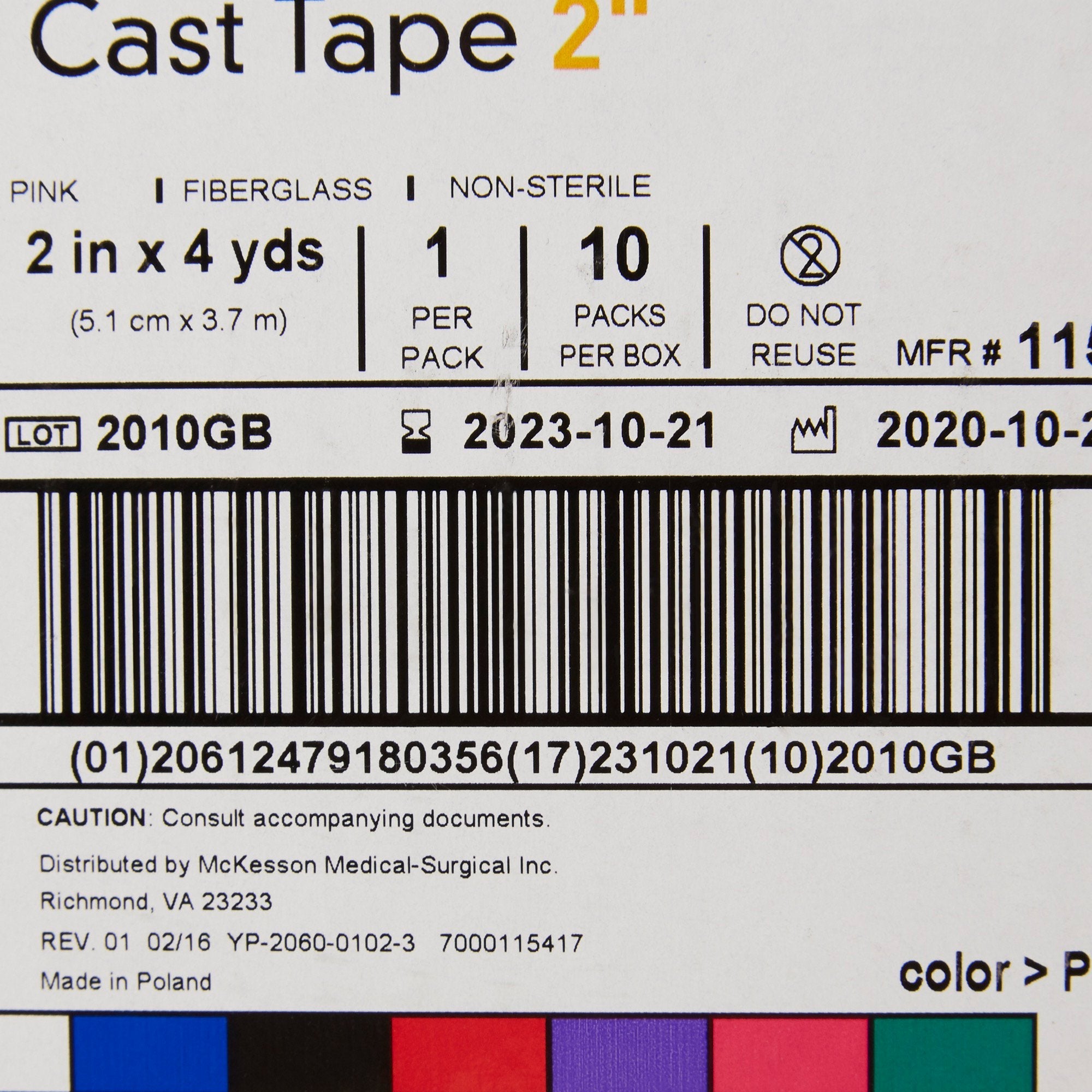 McKesson Pink Cast Tape, 2 Inch x 4 Yard (10 Units)