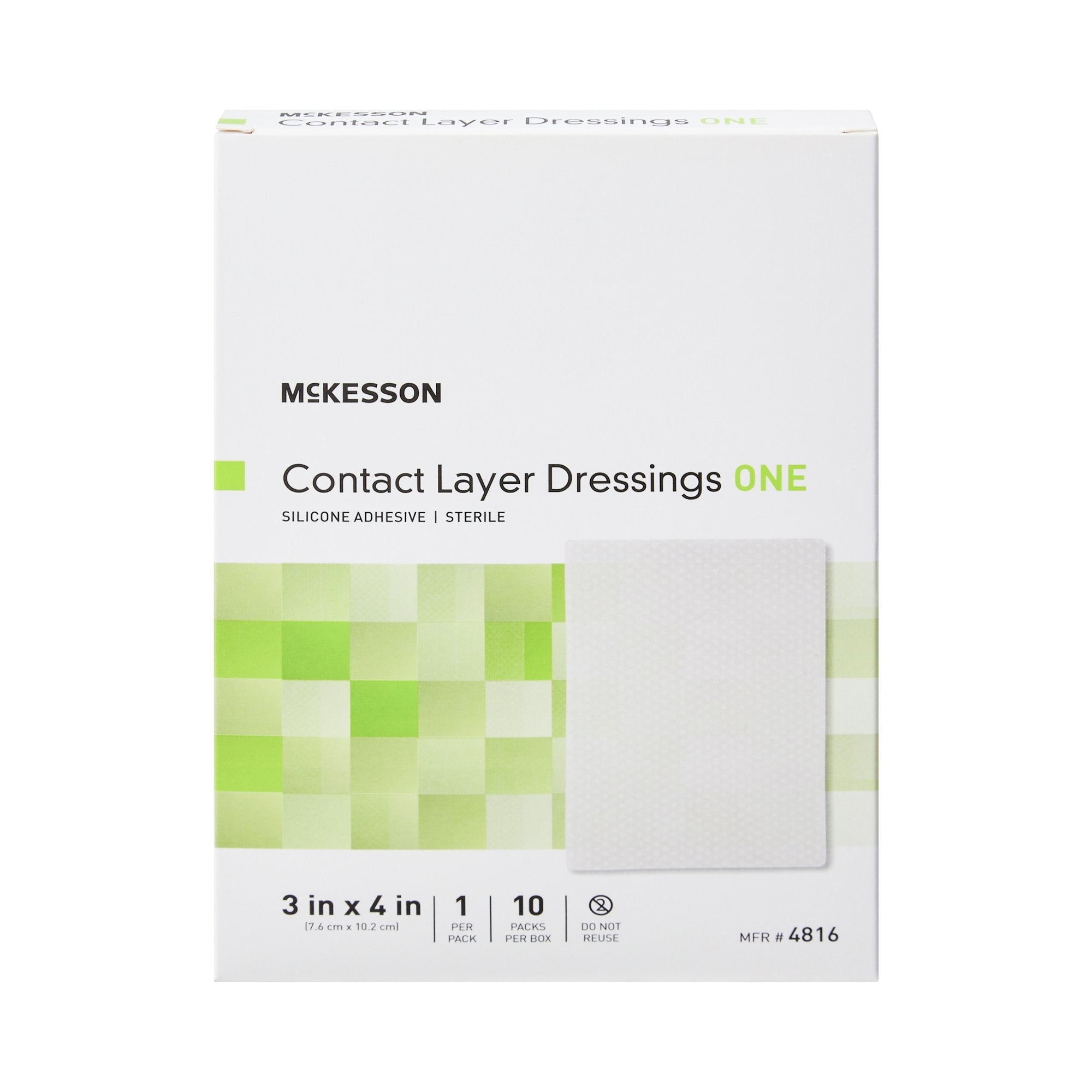 McKesson Silicone Wound Contact Layer Dressing, 3 x 4 Inch (10 Units)