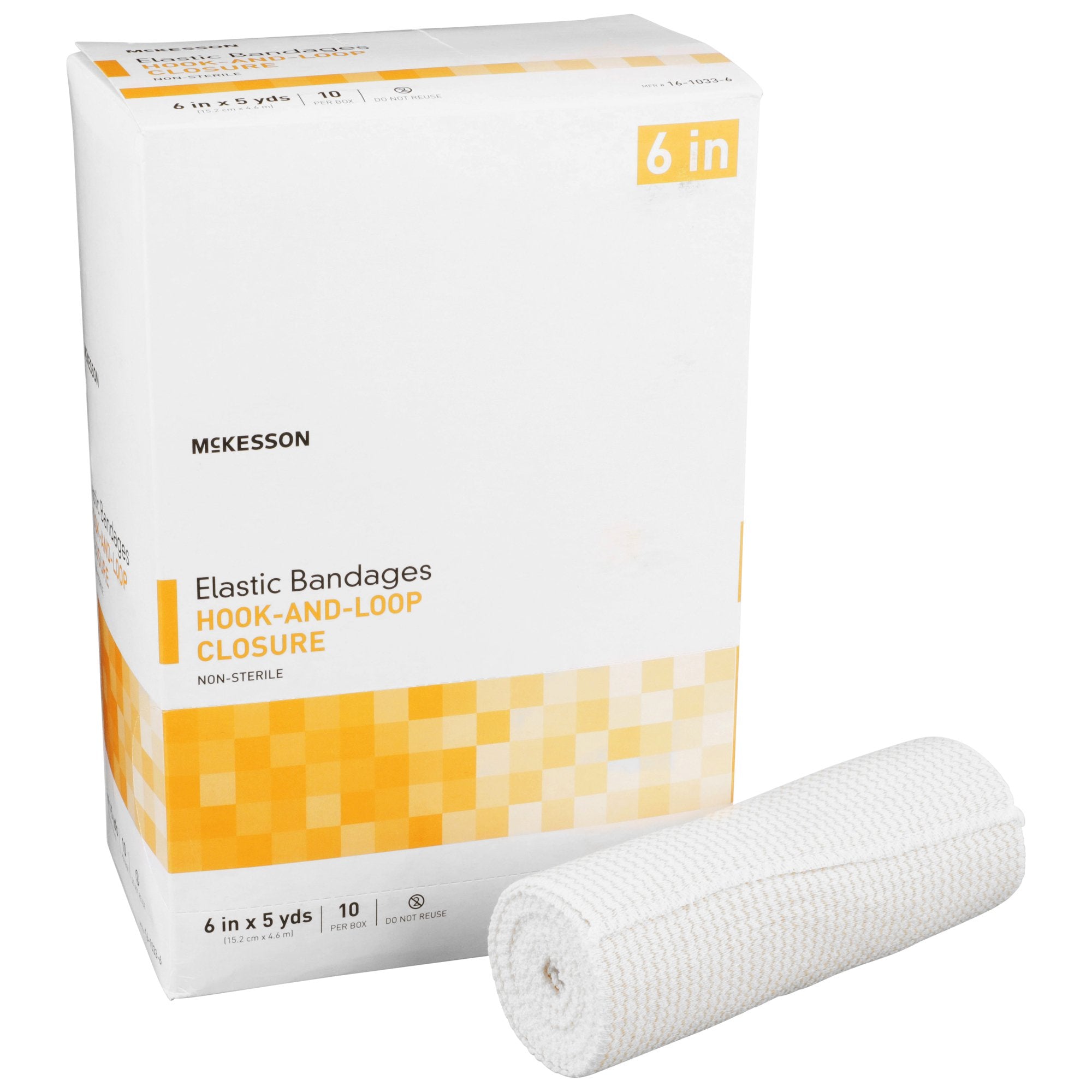 McKesson Elastic Bandage 6"x5yd Hook & Loop Closure - Compression Support
