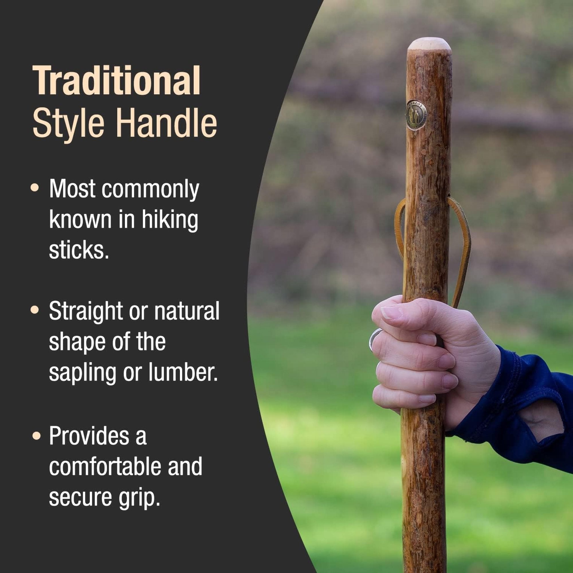 Brazos™ Assorted Hardwood Rustic Walking Stick, 41-Inch (1 Unit)