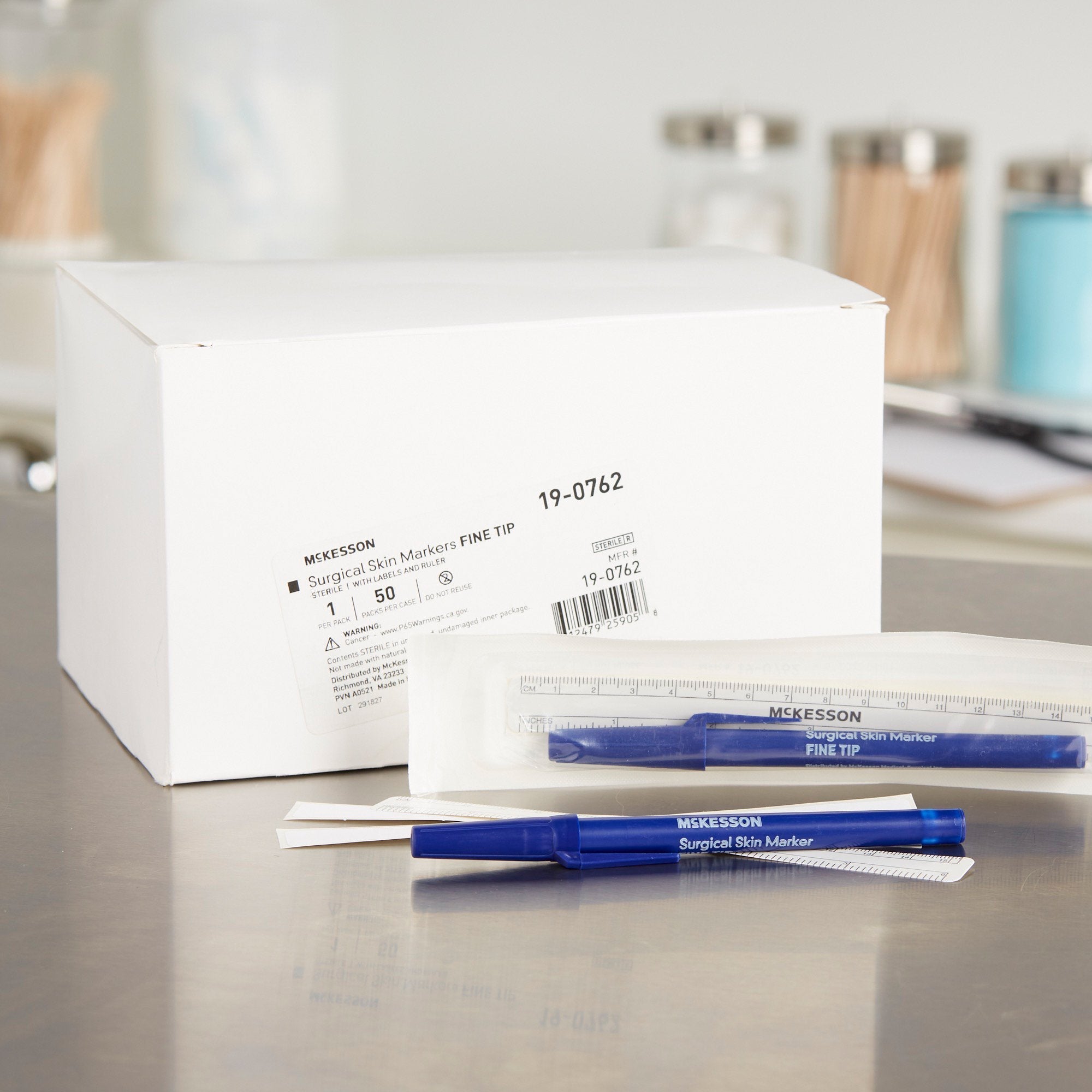 Skin Marker with Ruler and Labels McKesson Gentian Violet Ink Sterile Full Size Fine Tip (50 Units)