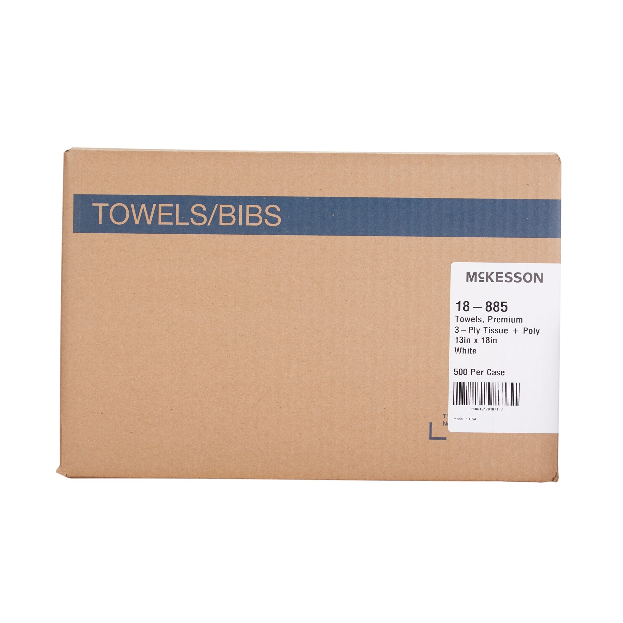 McKesson 3-Ply Tissue Procedure Towels, Polybacked, 13x18" - 500 Pack