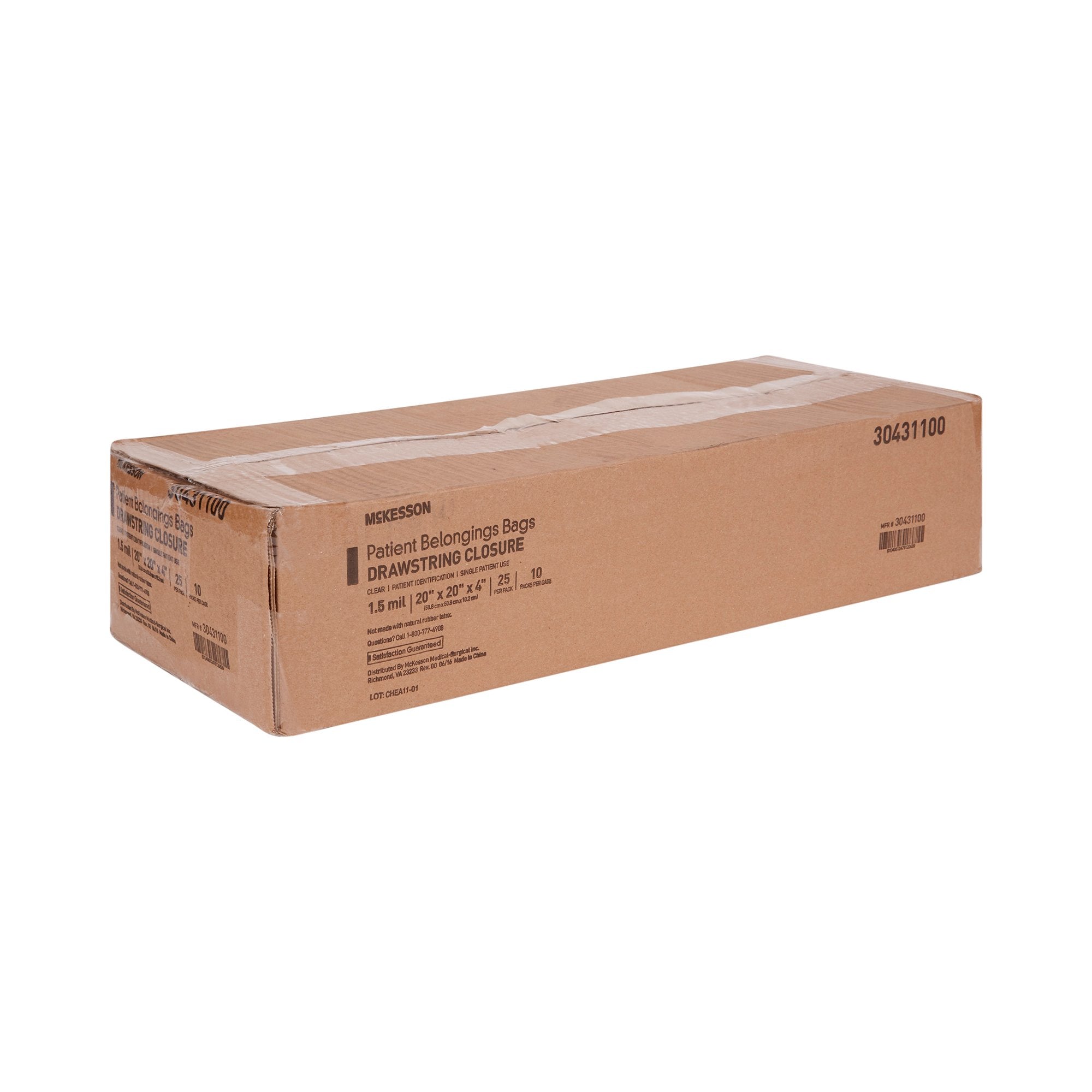 McKesson Patient Belongings Bag, Clear (250 Units)